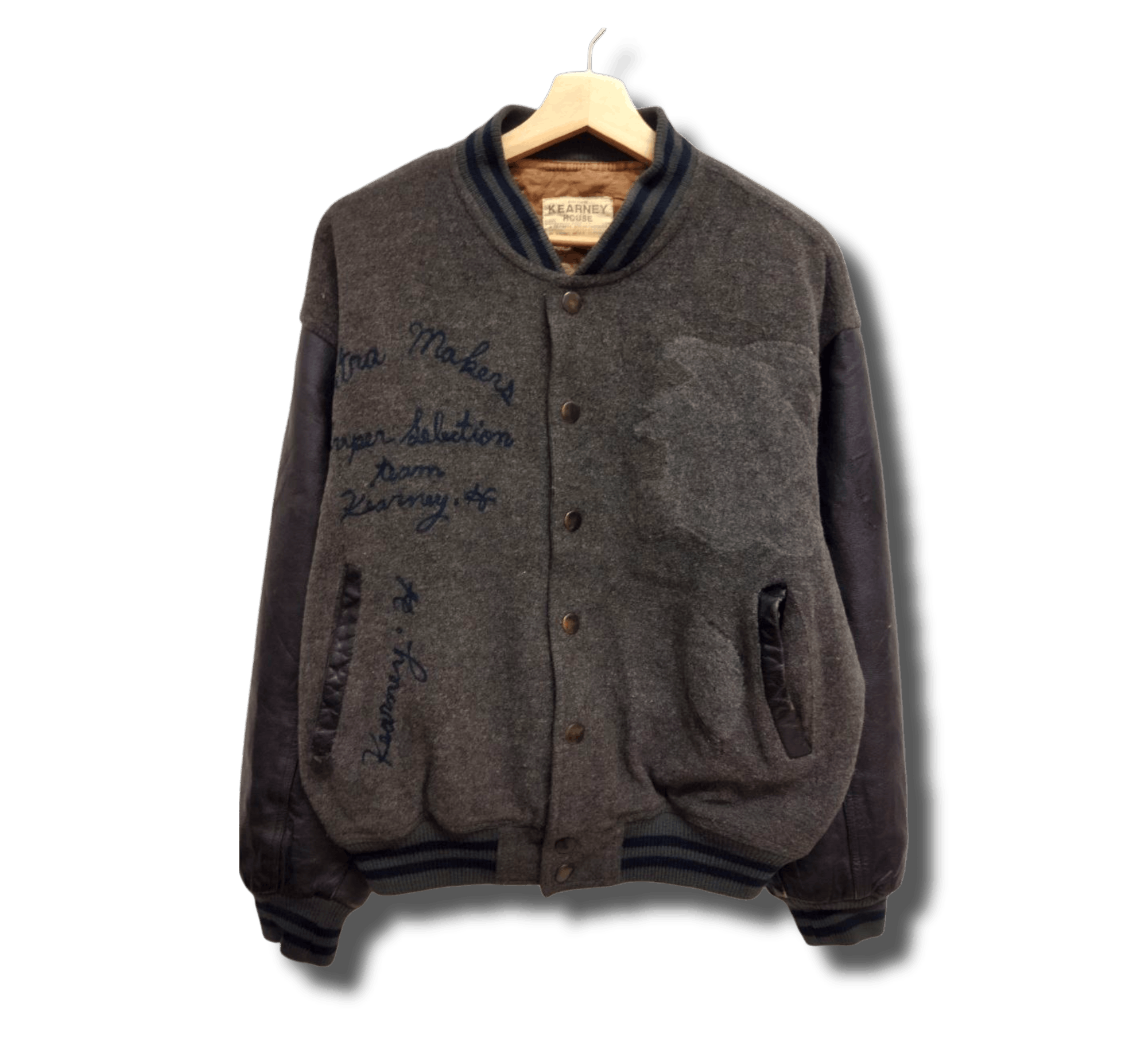 Japanese Brand Vintage Kearney House Wool+Leather Varsity Jacket Size US M / EU 48-50 / 2 - 2 Thumbnail