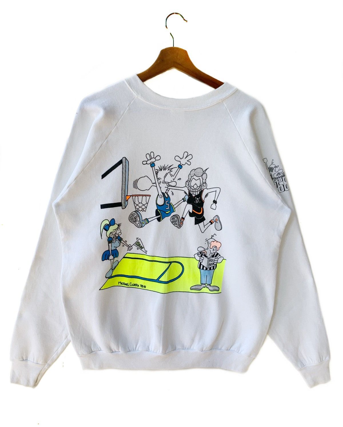 Fruit Of The Loom RARE⚡️1988 Fruit Of The Loom Sports Toon Sweatshirt Size US XL / EU 56 / 4 - 1 Thumbnail