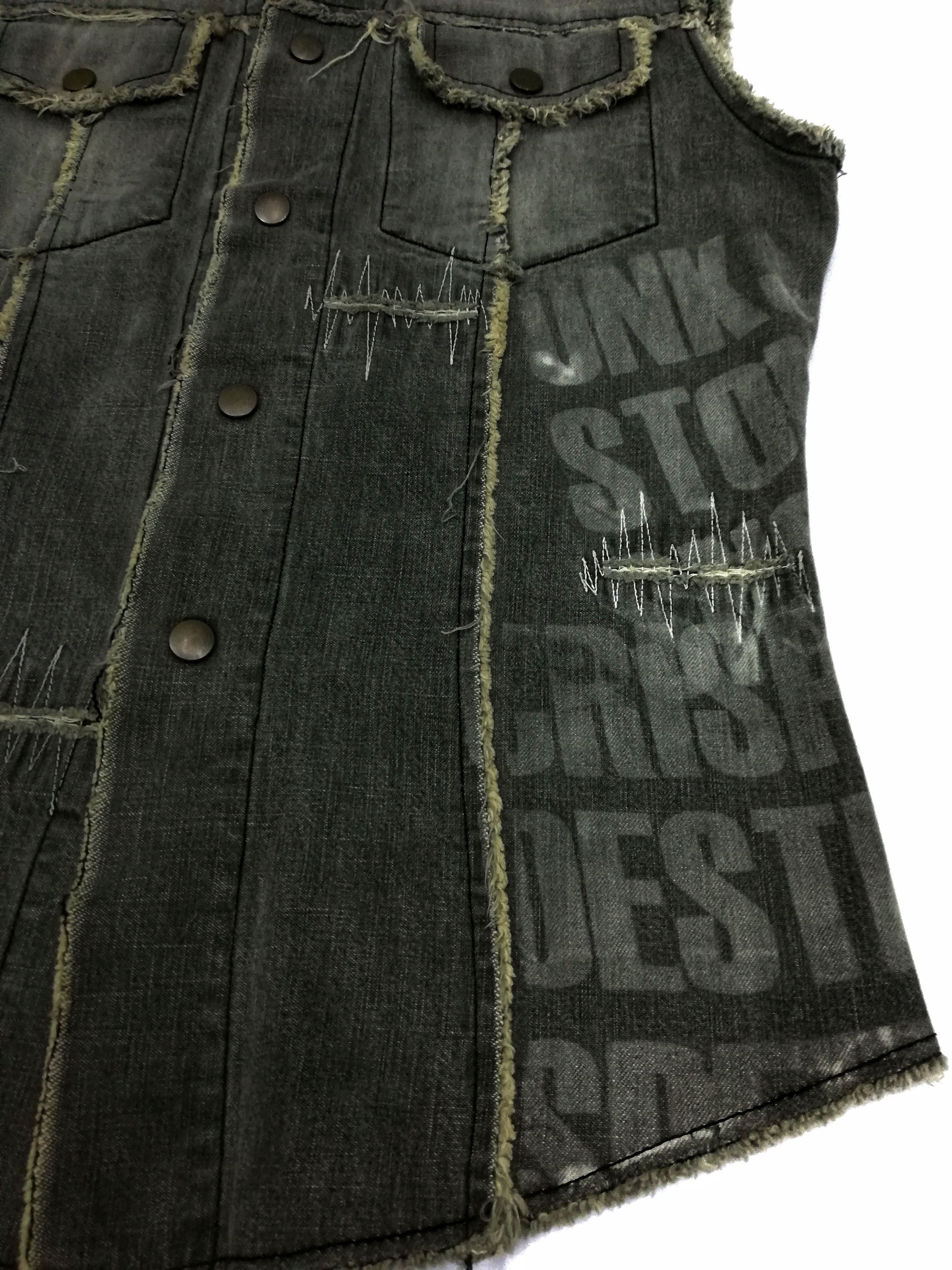 Japanese Brand 🔥Shellac Denim Vest Design Iconic Style Undercover Vest🔥 Size US S / EU 44-46 / 1 - 8 Thumbnail