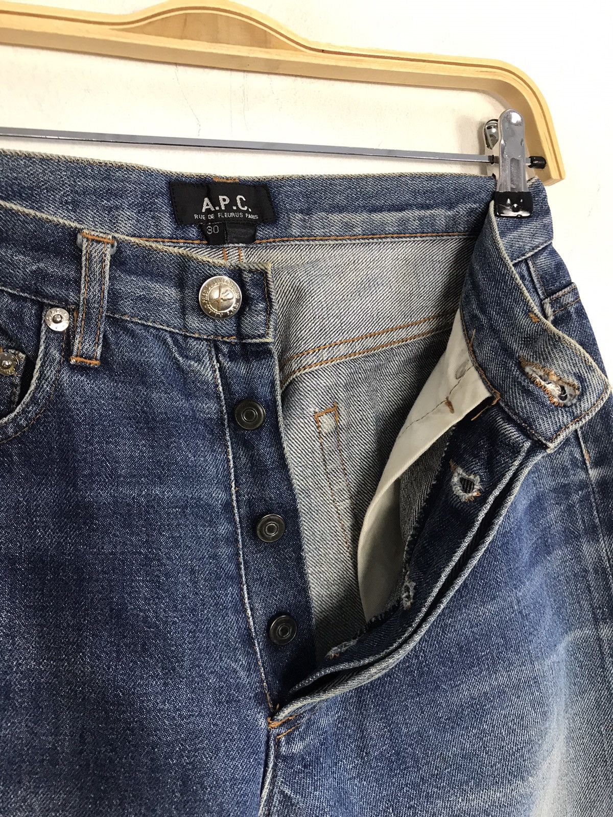 A.P.C. × Vintage A.P.C Rue De Fleurus Paris Selvedge Jeans Design Size US 28 / EU 44 - 10 Thumbnail