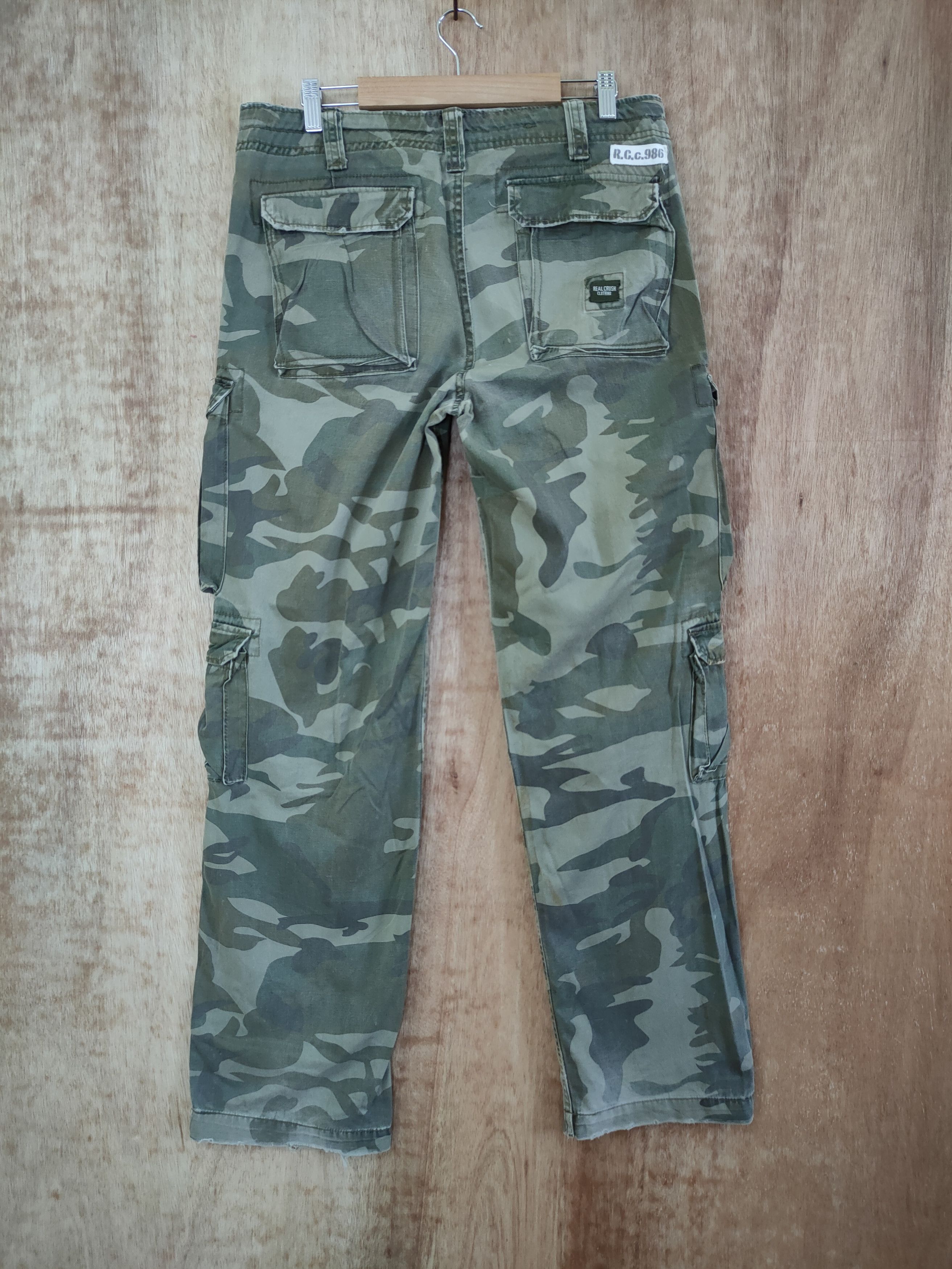 Japanese Brand DL Real Crush Clothing multipocket camo cargo pants #46-250T Size US 32 / EU 48 - 7 Thumbnail