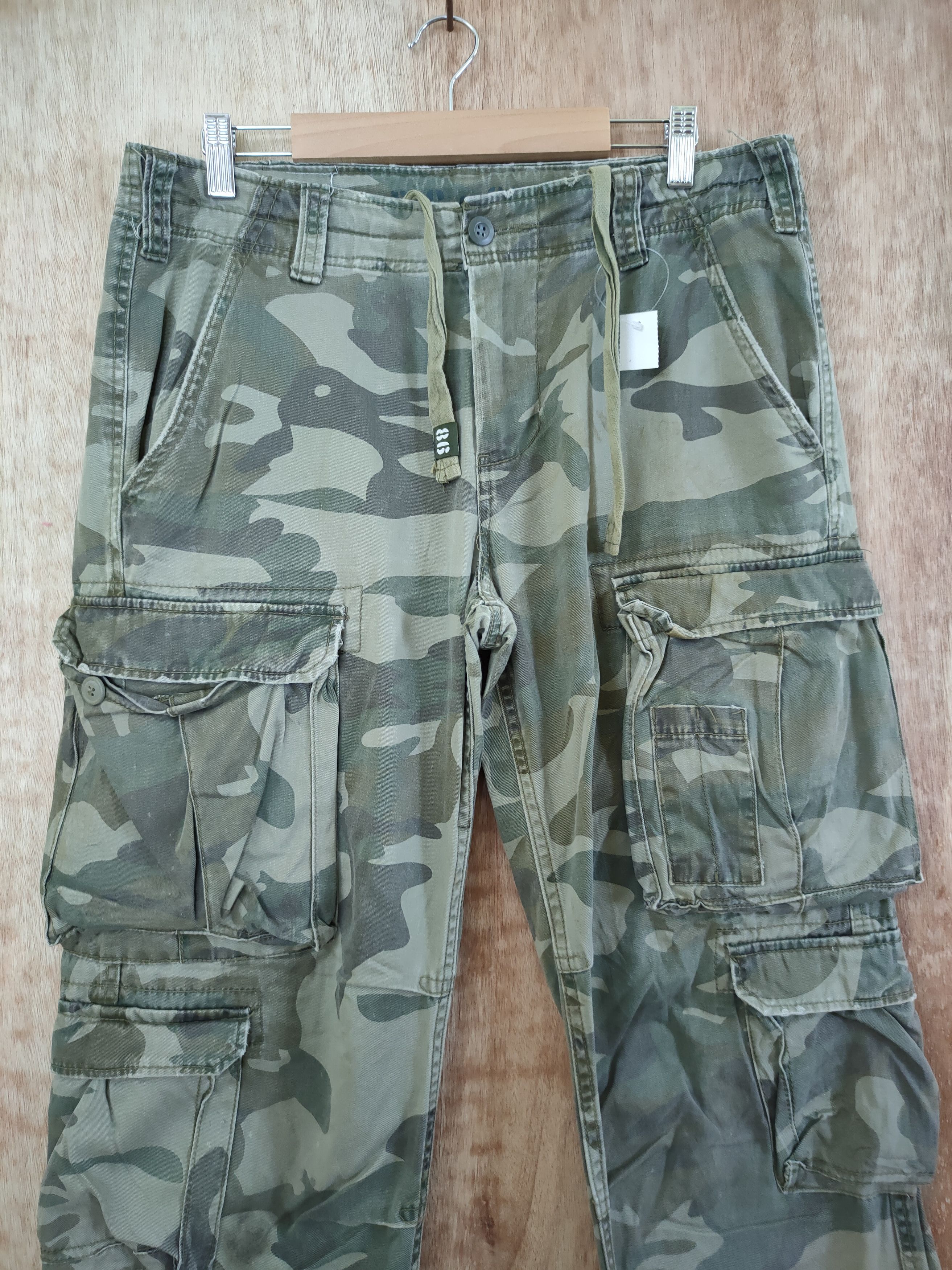 Japanese Brand DL Real Crush Clothing multipocket camo cargo pants #46-250T Size US 32 / EU 48 - 4 Thumbnail