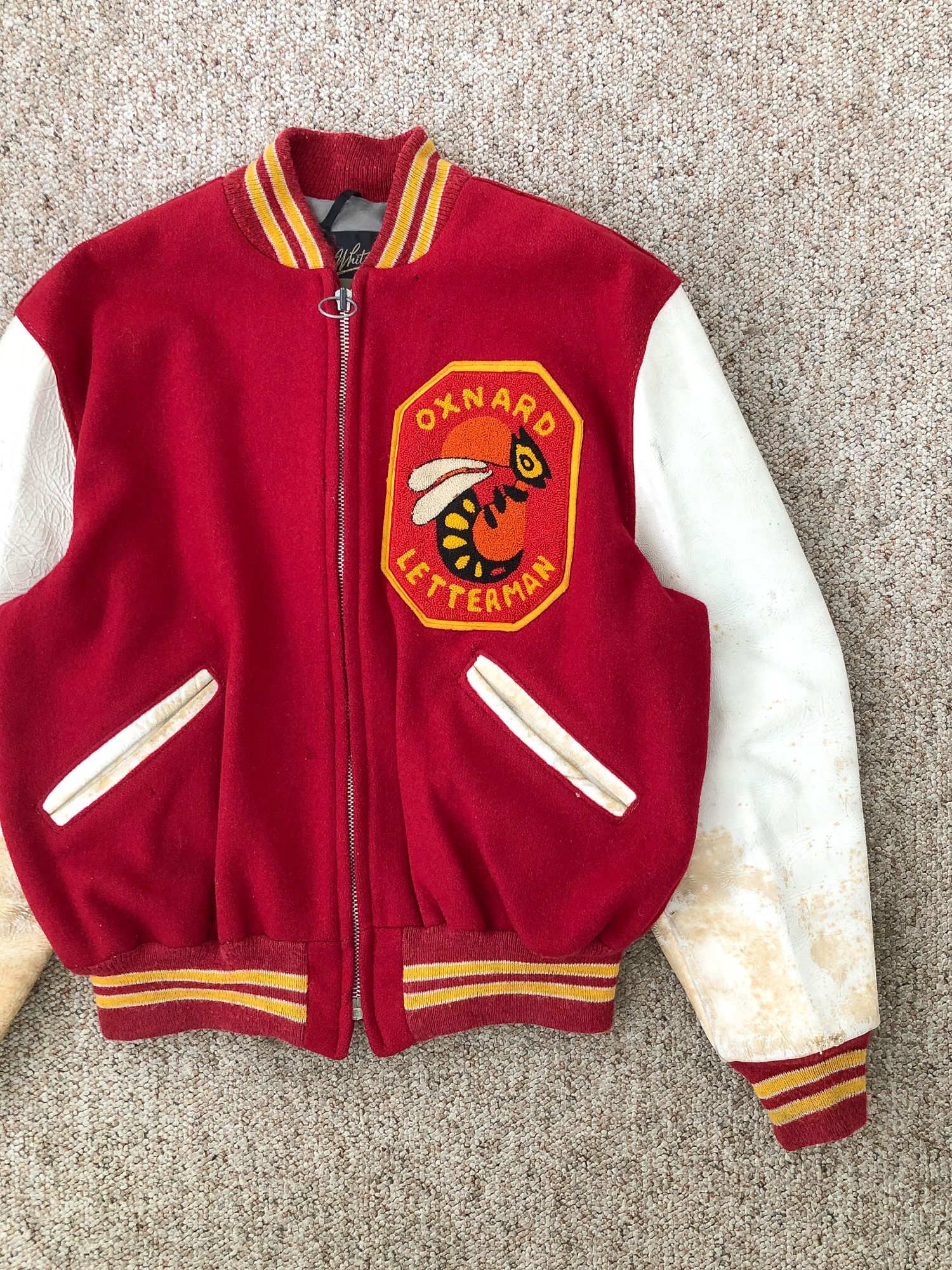 Vintage 60s Boxy Sun Faded 'Oxnard' Varsity Jacket Size US L / EU 52-54 / 3 - 1 Thumbnail