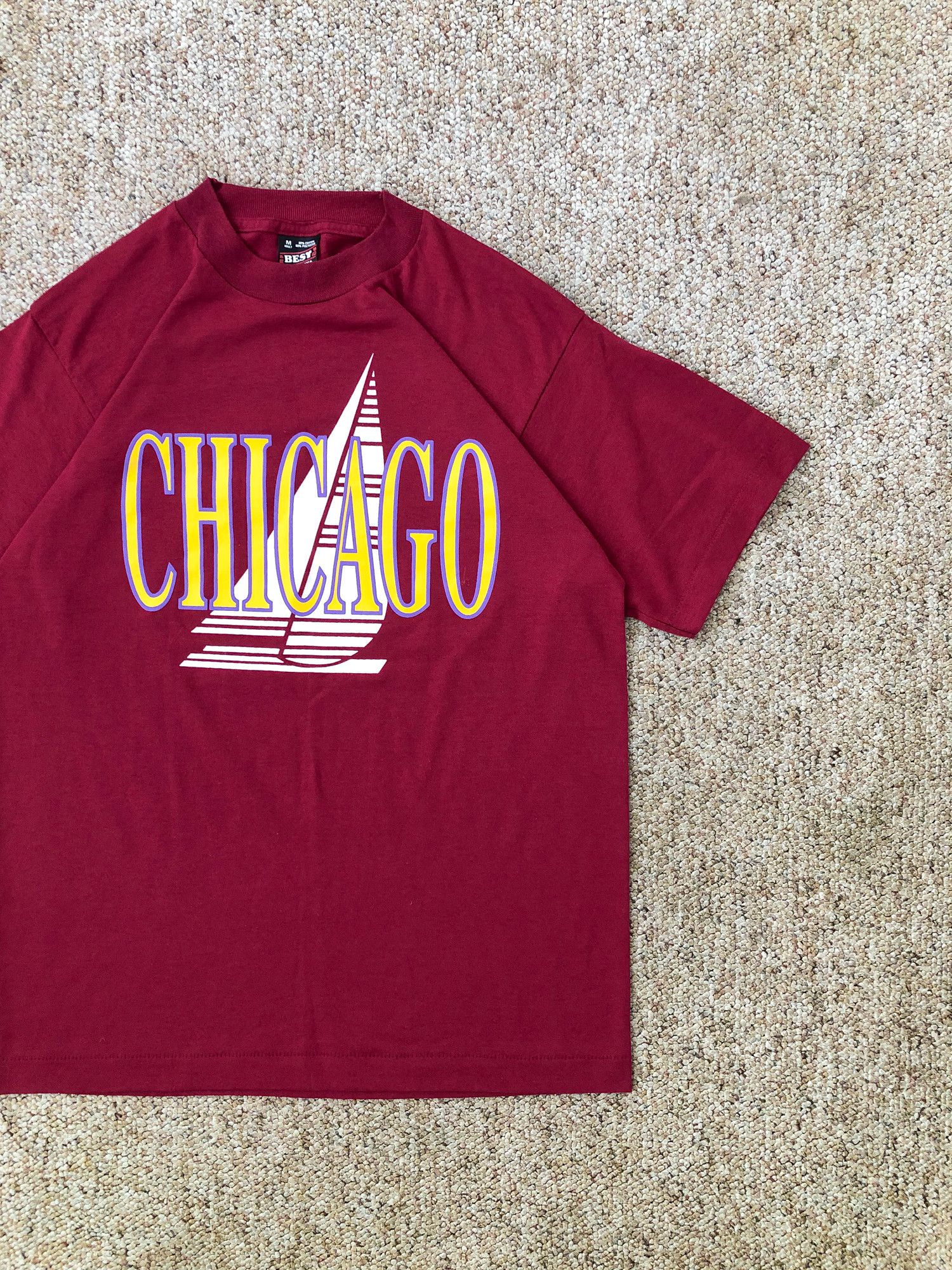 Vintage Vintage 90s Single Stitch Boxy 'Chicago' T-Shirt Size US M / EU 48-50 / 2 - 1 Thumbnail