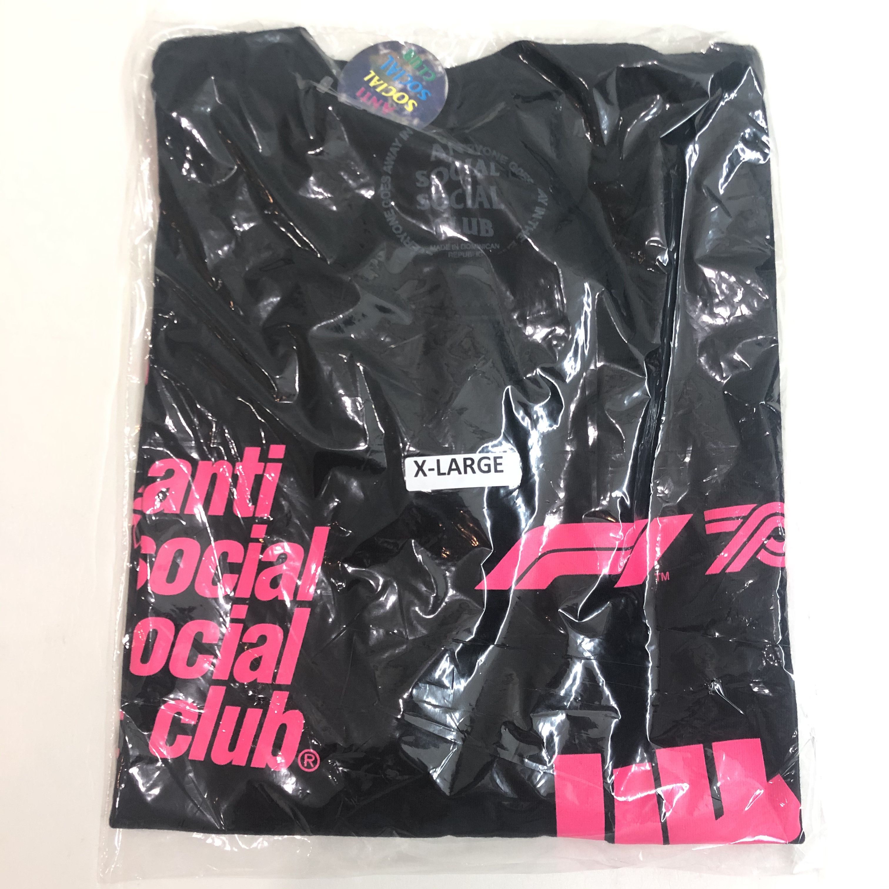 Anti Social Social Club × Formula 1 × Undefeated DS ASSC X UNDFTD X F1® Pink Logo Black Tee in hand Size US XL / EU 56 / 4 - 3 Thumbnail