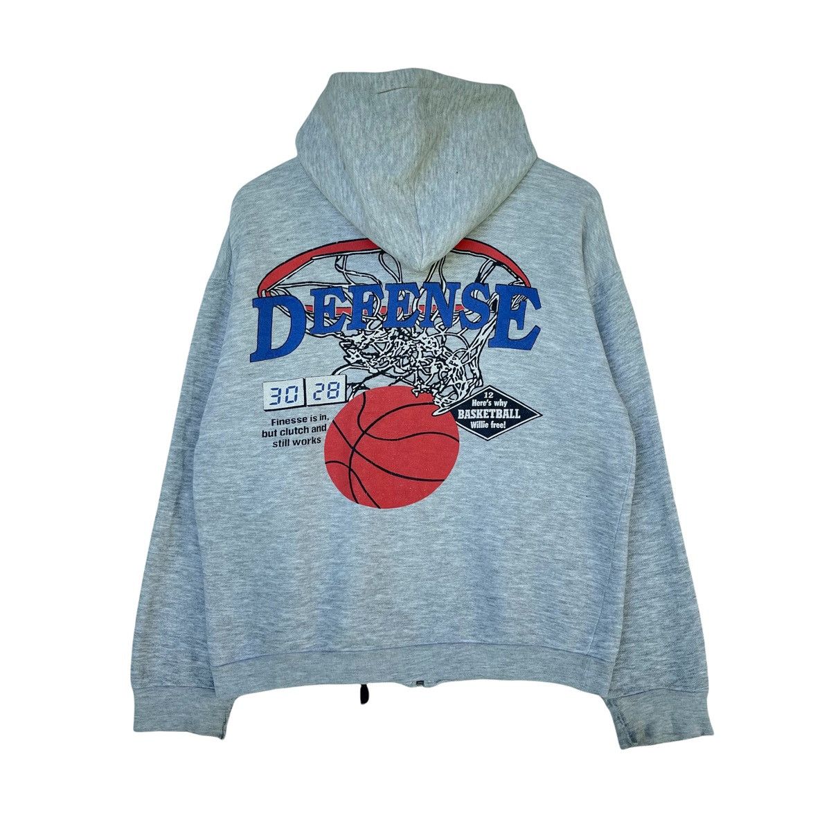 Vintage Vintage 90s Basketball Defense Full Zip Hoodie Size US L / EU 52-54 / 3 - 1 Thumbnail