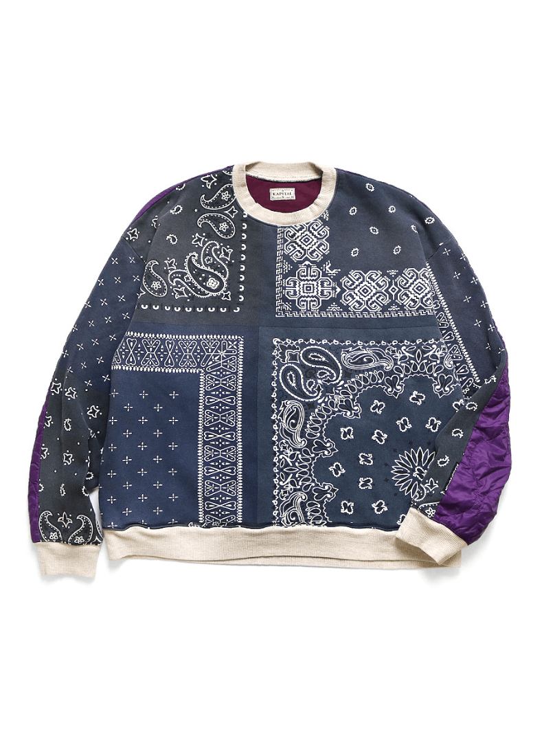 Kapital × Kapital Kountry KAPITAL Fleece bandana pattern BIG sweatshirt