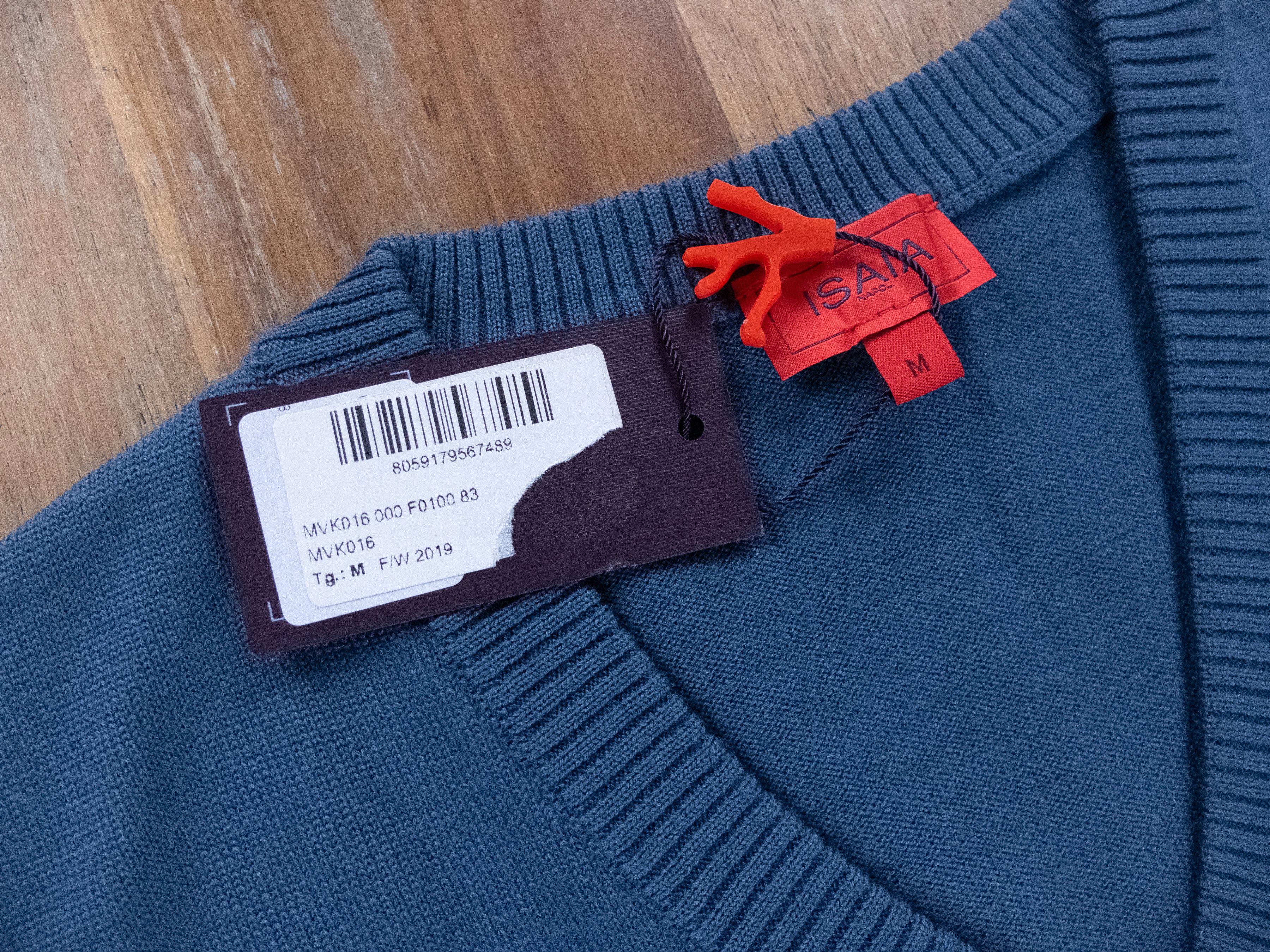 Isaia ISAIA Napoli blue v-neck wool sweater - Medium - NWT Size US M / EU 48-50 / 2 - 3 Thumbnail