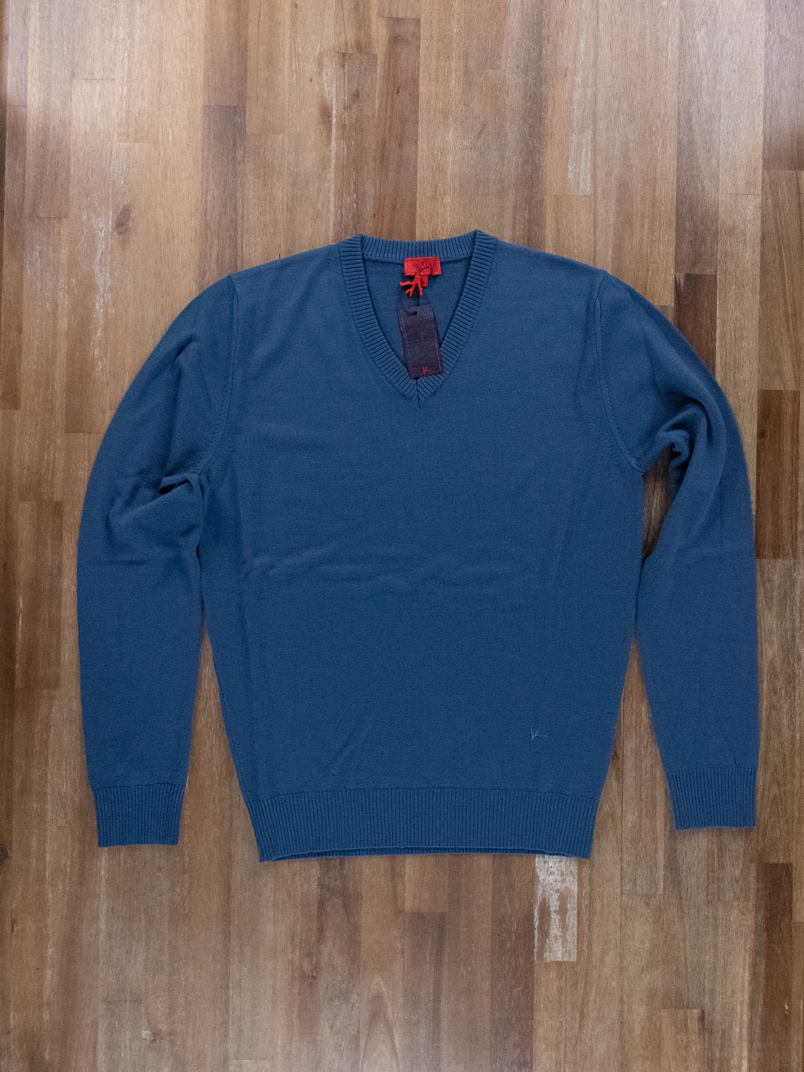 Isaia ISAIA Napoli blue v-neck wool sweater - Medium - NWT Size US M / EU 48-50 / 2 - 1 Thumbnail