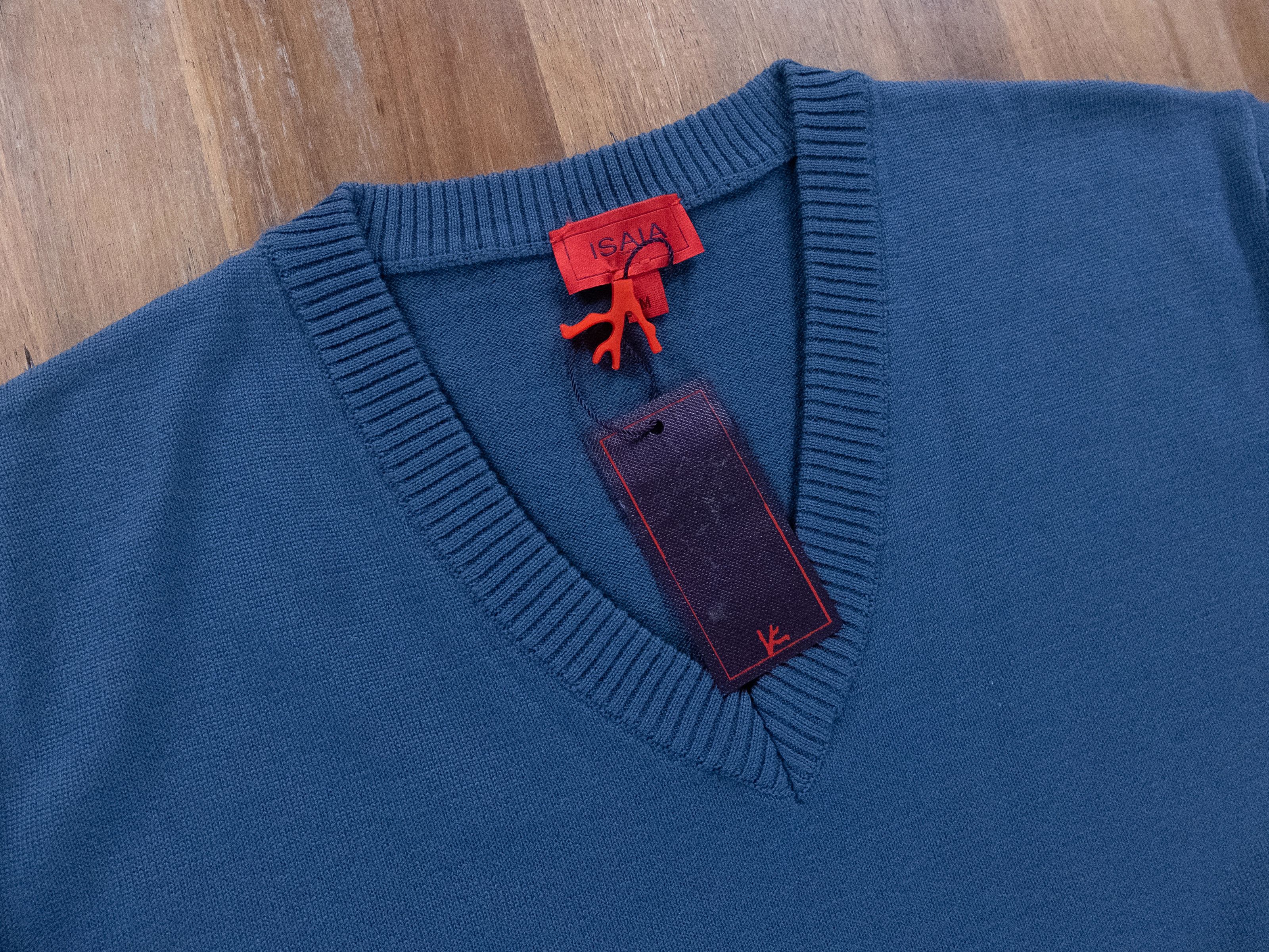 Isaia ISAIA Napoli blue v-neck wool sweater - Medium - NWT Size US M / EU 48-50 / 2 - 2 Thumbnail