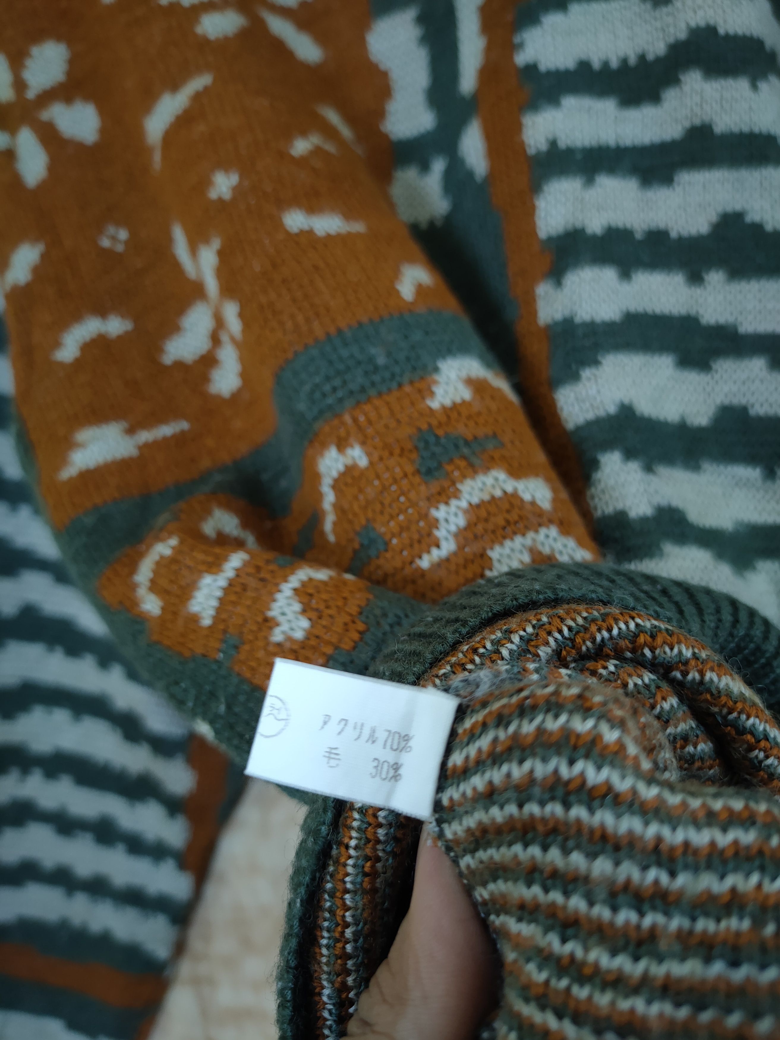 Japanese Brand DL Mackinaws art mix color knitwear sweatshirt japan #46-388 Size US M / EU 48-50 / 2 - 9 Thumbnail