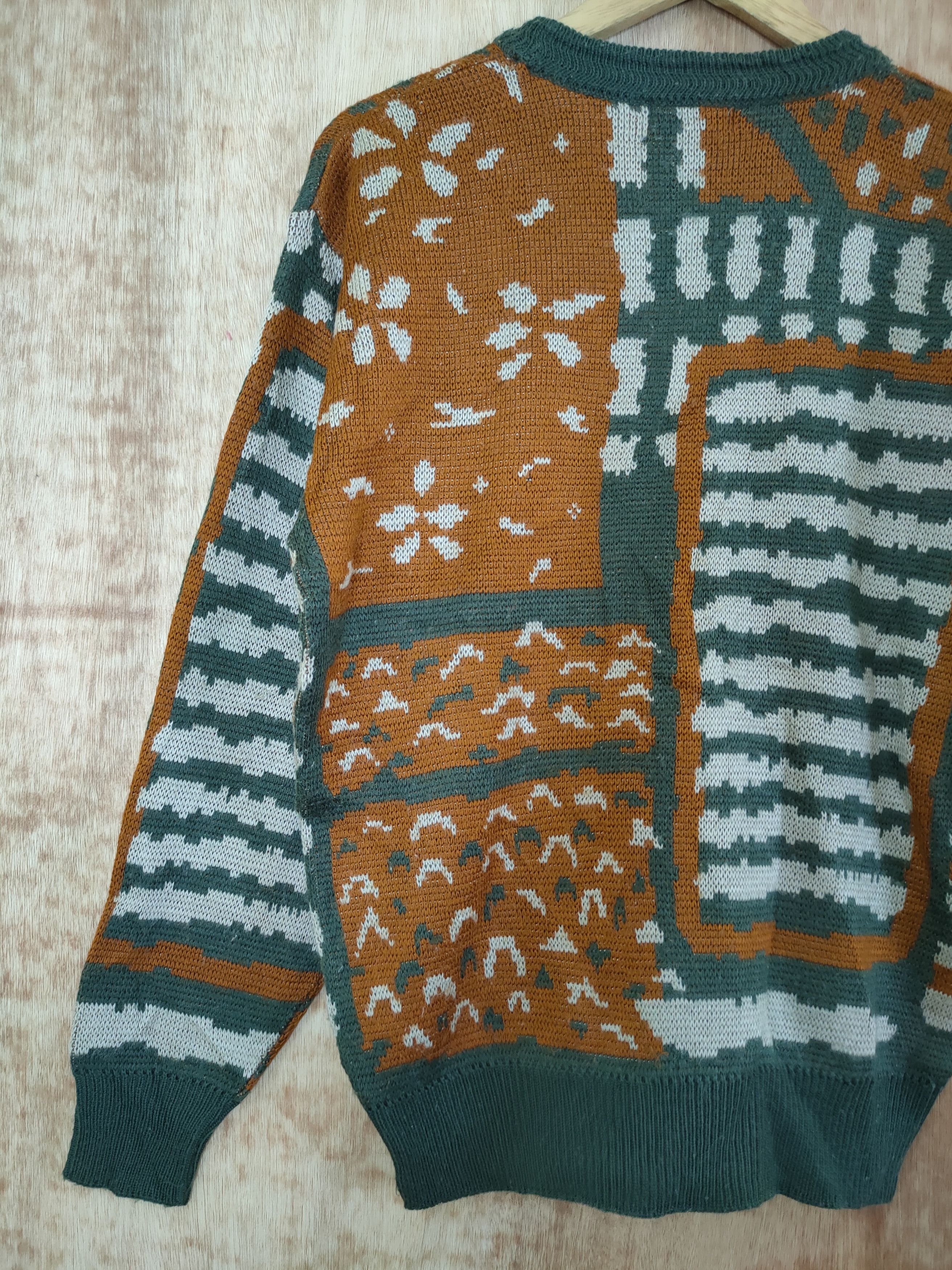 Japanese Brand DL Mackinaws art mix color knitwear sweatshirt japan #46-388 Size US M / EU 48-50 / 2 - 7 Thumbnail