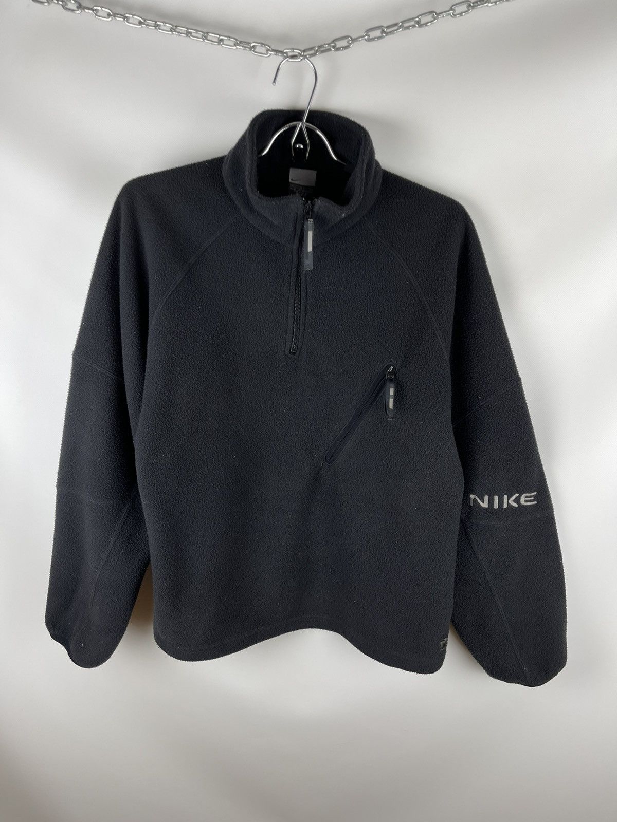 Nike Nike Vintage y2k logo Nike fleece black 1/4 zip jacket Size US M / EU 48-50 / 2 - 1 Thumbnail