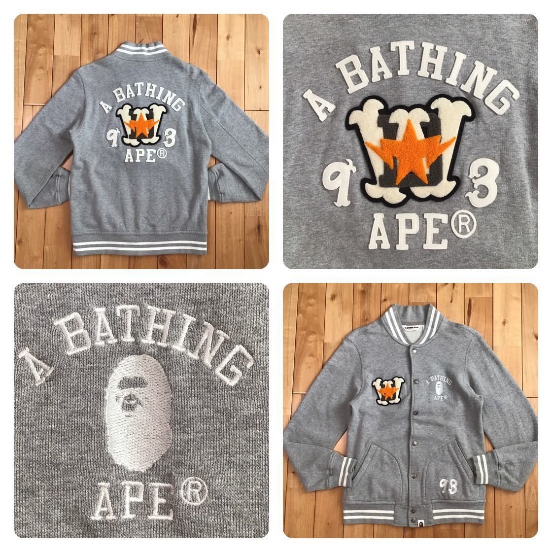 BAPE STA LOGO patch sweat varsity jacket a bathing ape star