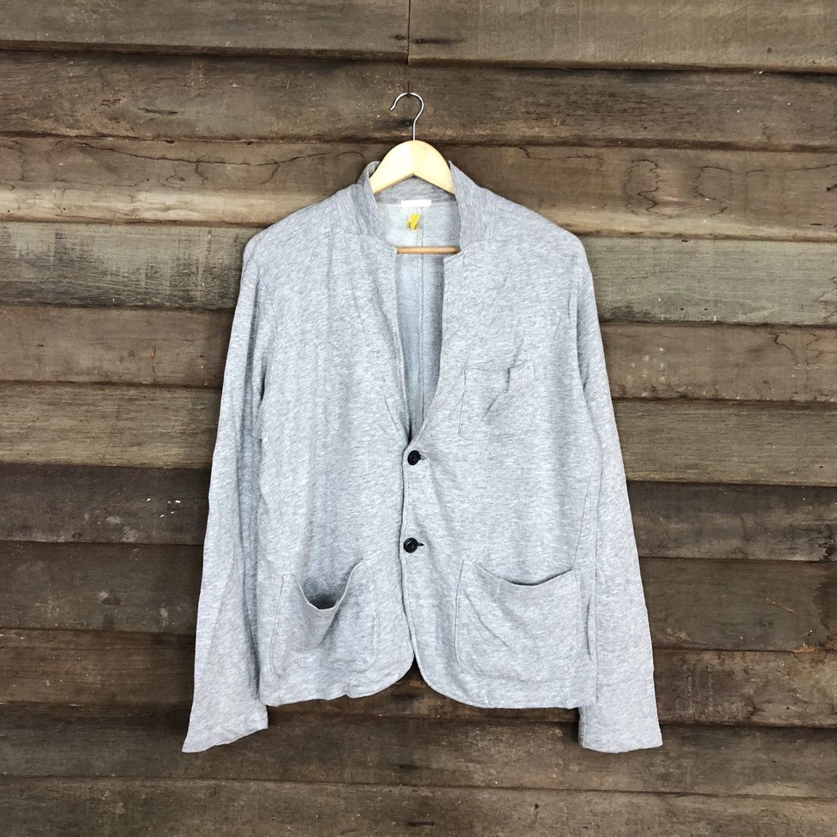Japanese Brand Japan plain streetwear Grey Cardigan #3914 Size US M / EU 48-50 / 2 - 1 Thumbnail