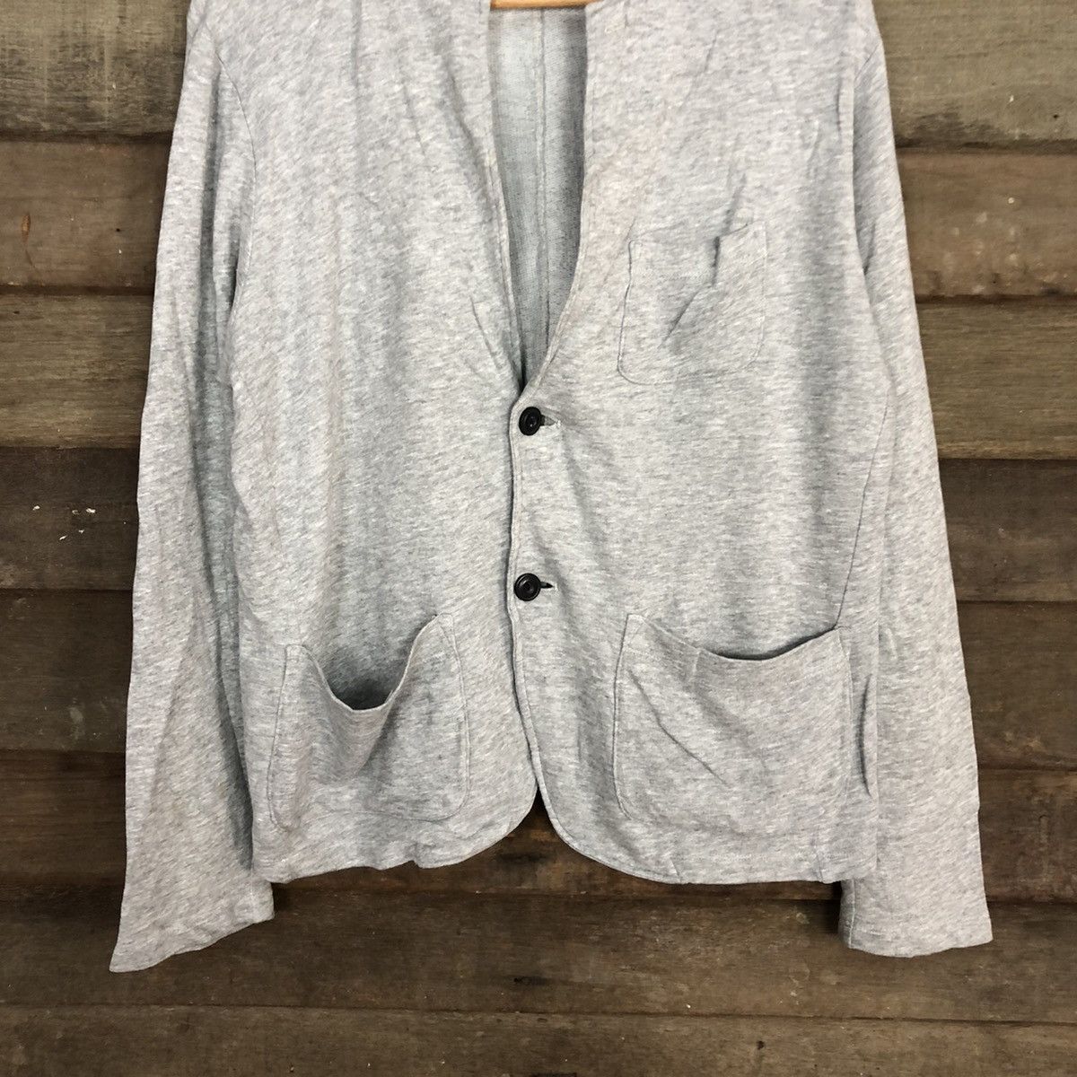 Japanese Brand Japan plain streetwear Grey Cardigan #3914 Size US M / EU 48-50 / 2 - 8 Thumbnail