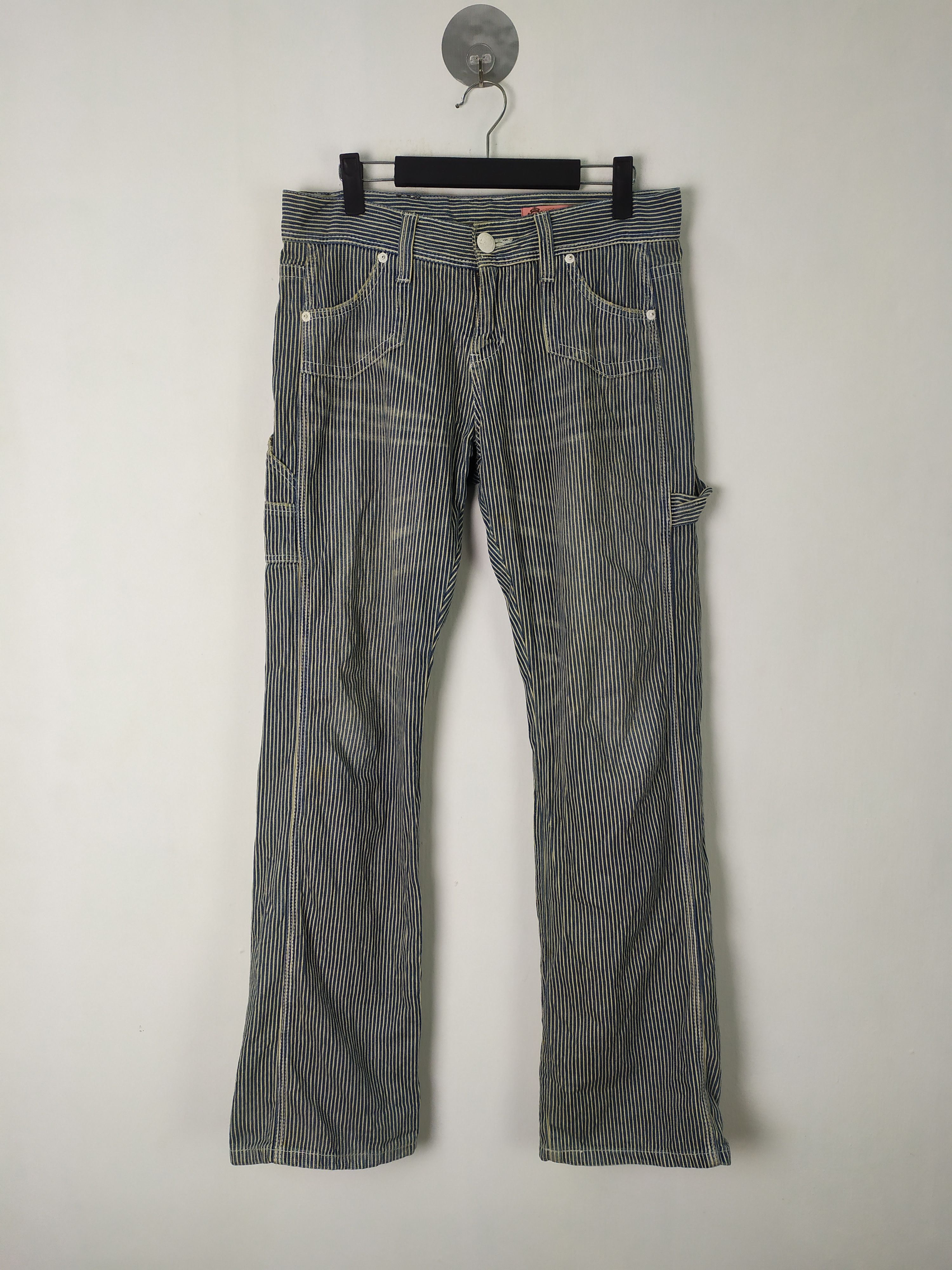 Japanese Brand VINTAGE JAPANESE HICKORY STRIPE CARGO PANTS Size US 32 / EU 48 - 1 Thumbnail
