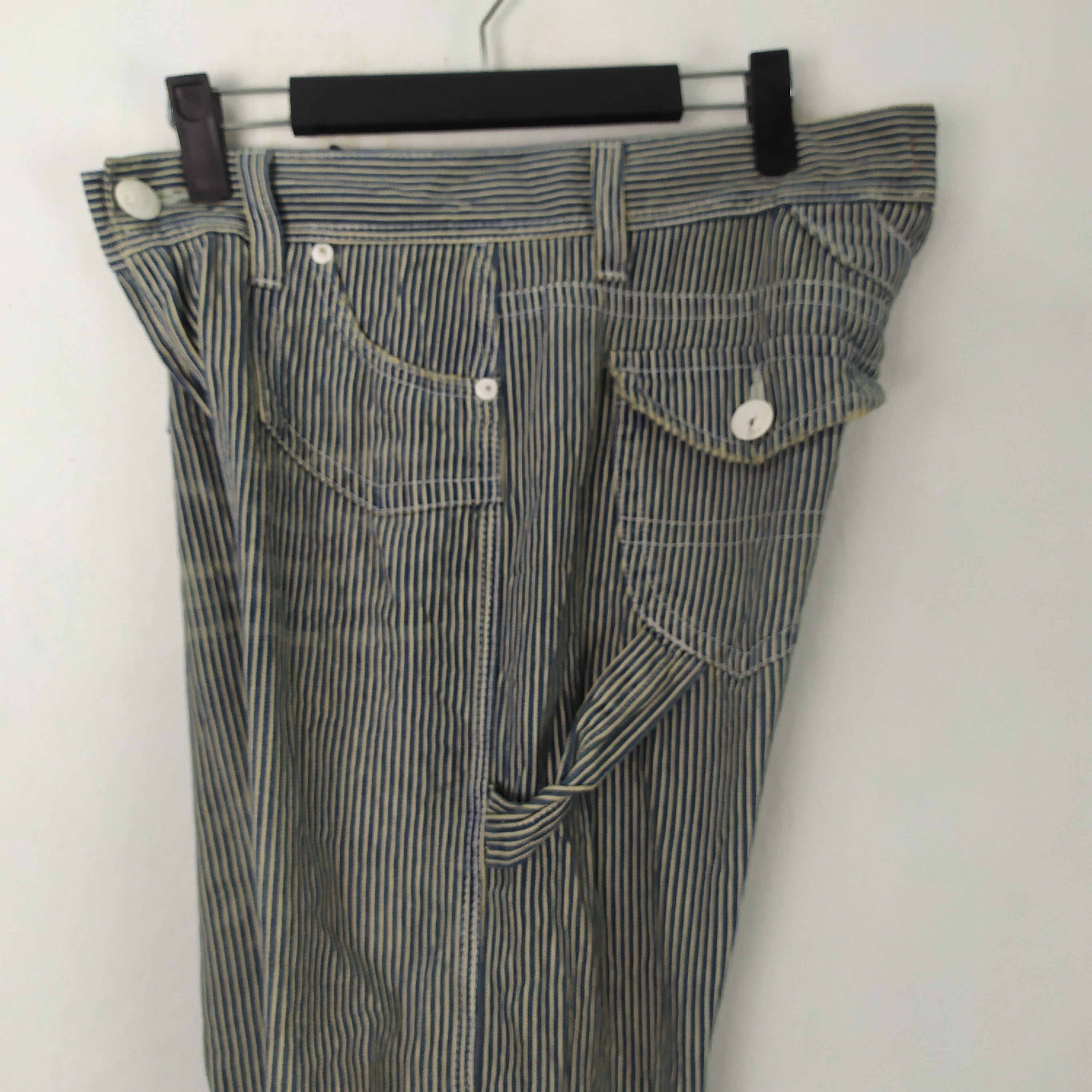 Japanese Brand VINTAGE JAPANESE HICKORY STRIPE CARGO PANTS Size US 32 / EU 48 - 16 Thumbnail