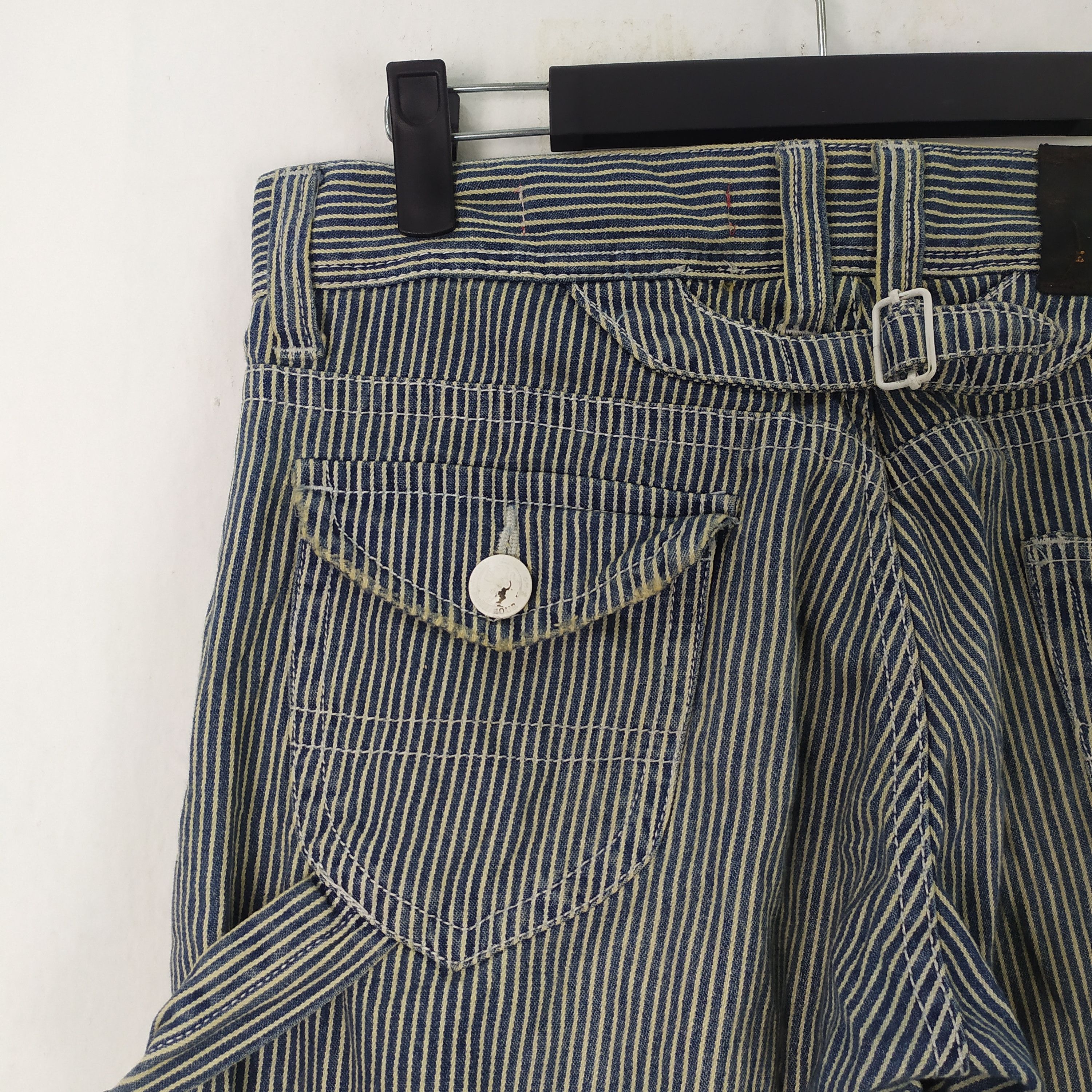 Japanese Brand VINTAGE JAPANESE HICKORY STRIPE CARGO PANTS Size US 32 / EU 48 - 10 Thumbnail