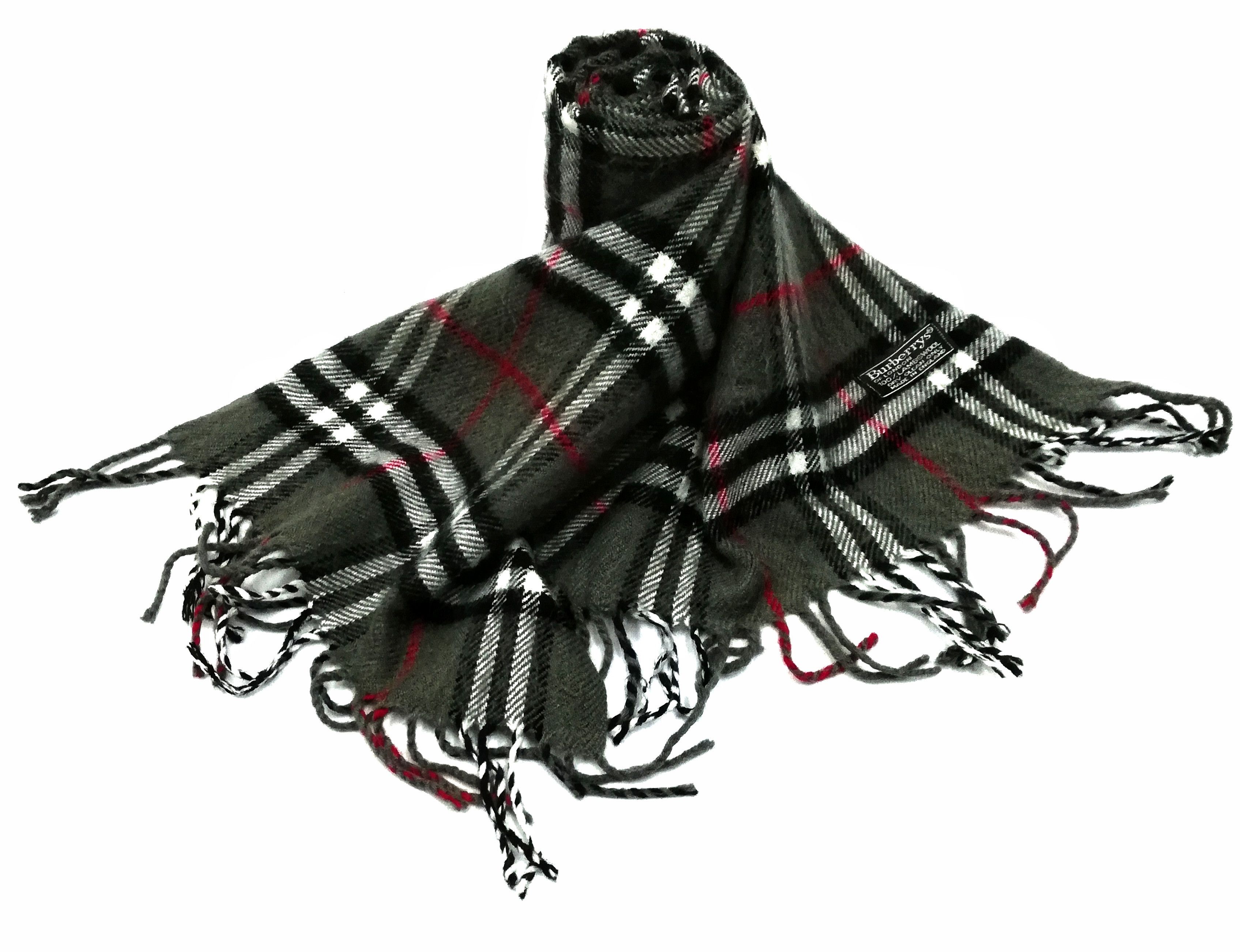 Burberry × Vintage 🔥Burberrys Wool Nova Check Plaid Tartan Scarves Muffler🔥 Size ONE SIZE - 1 Thumbnail