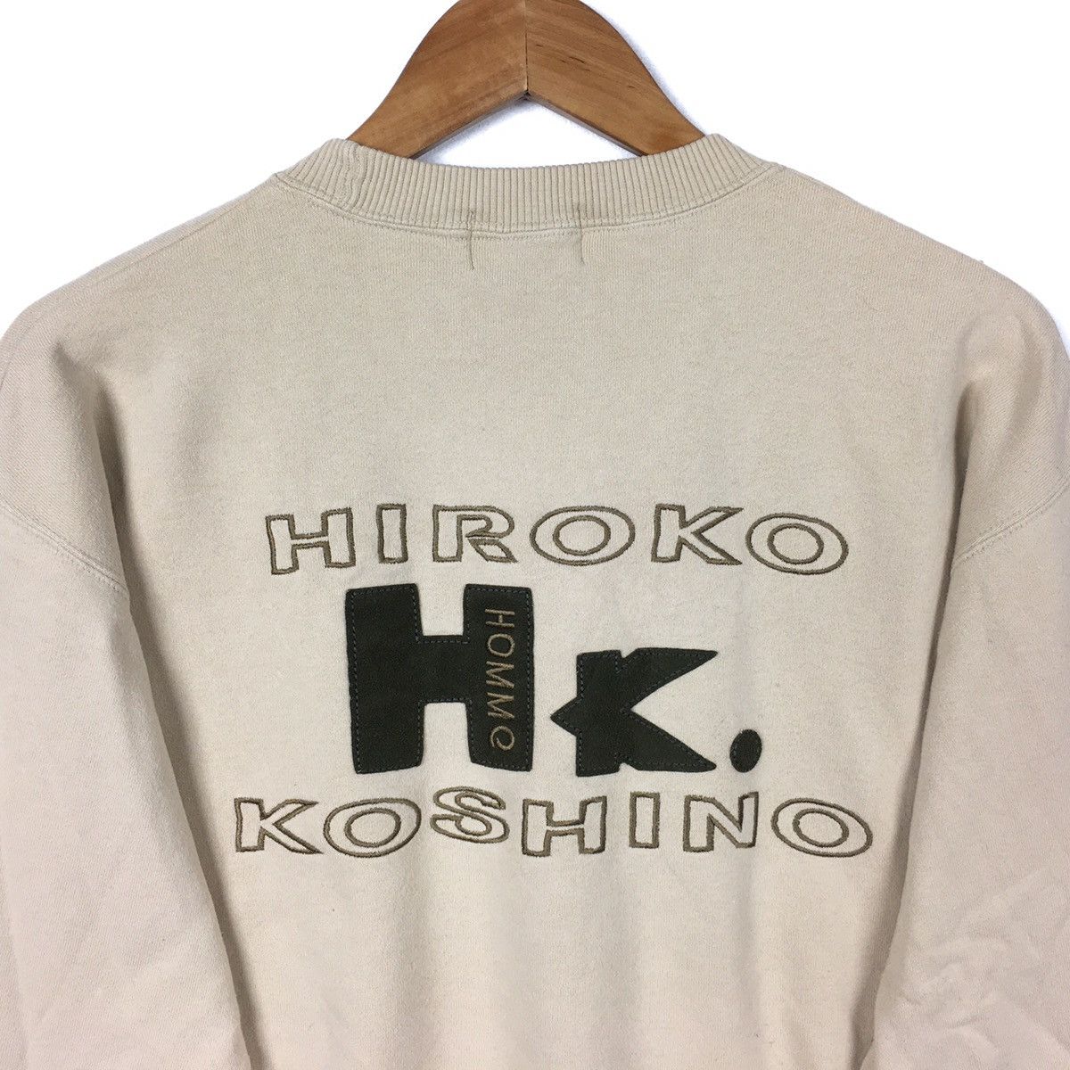 Hiroko Koshino Homme HIROKO KOSHINO HOMME Japanese Brand Beige Sweatshirt Size US L / EU 52-54 / 3 - 2 Thumbnail