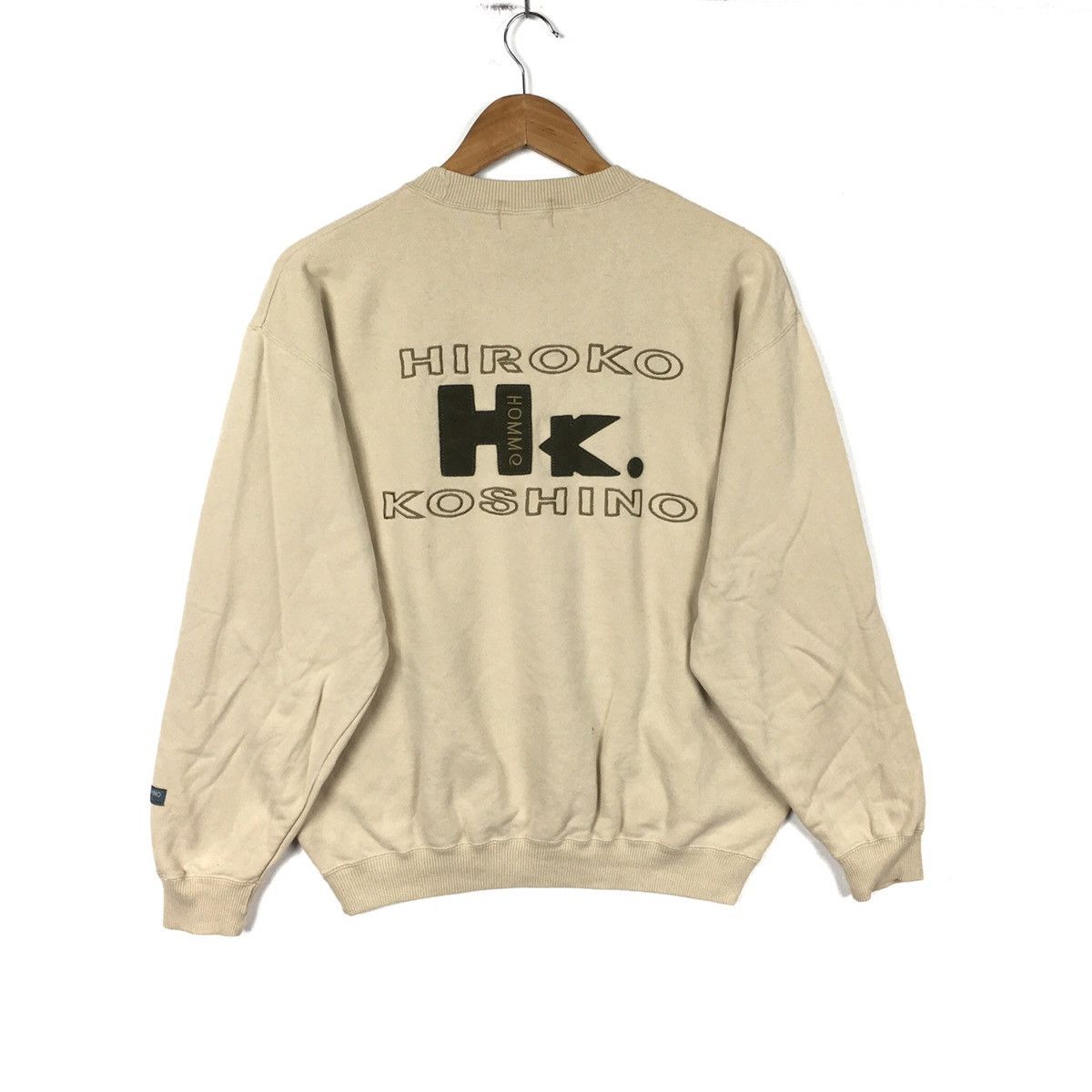 Hiroko Koshino Homme HIROKO KOSHINO HOMME Japanese Brand Beige Sweatshirt Size US L / EU 52-54 / 3 - 1 Thumbnail