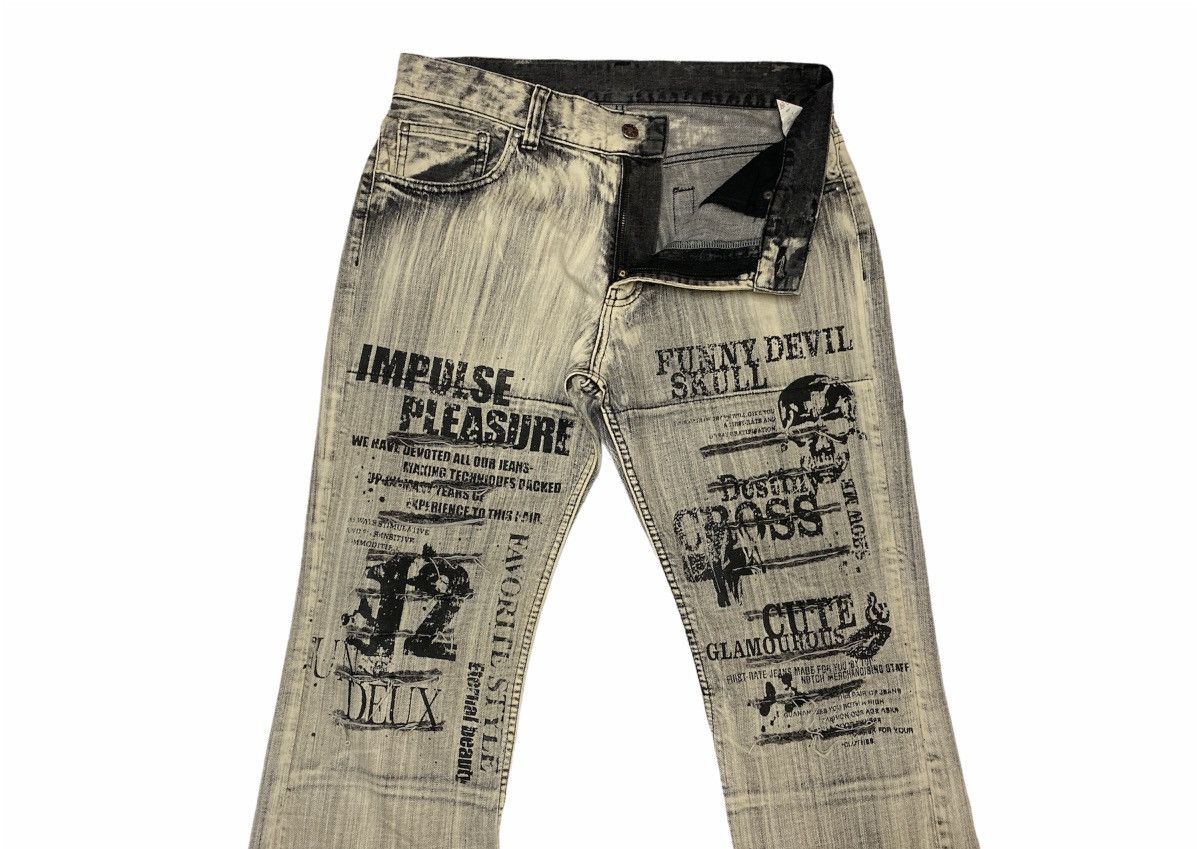Japanese Brand × Seditionaries Japanese Skull Distressed Ripped Bleached Washed Denim Pants Size US 32 / EU 48 - 3 Thumbnail