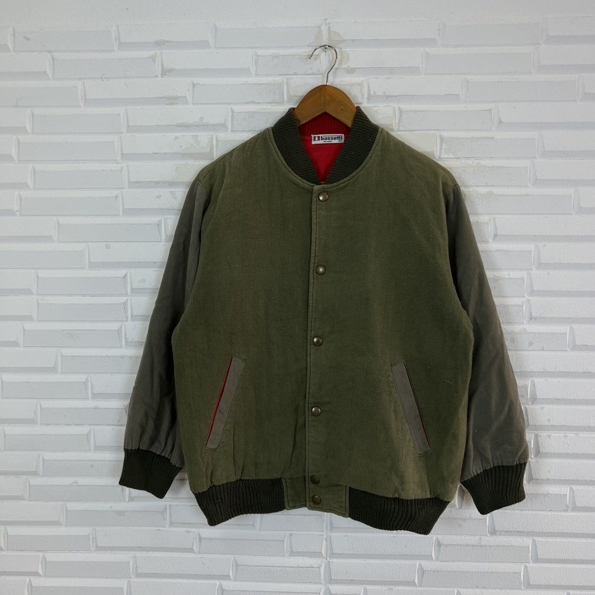 Japanese Brand VINTAGE VARSITY JACKET BASSETTI MILANO BIG LOGO Size US S / EU 44-46 / 1 - 5 Thumbnail