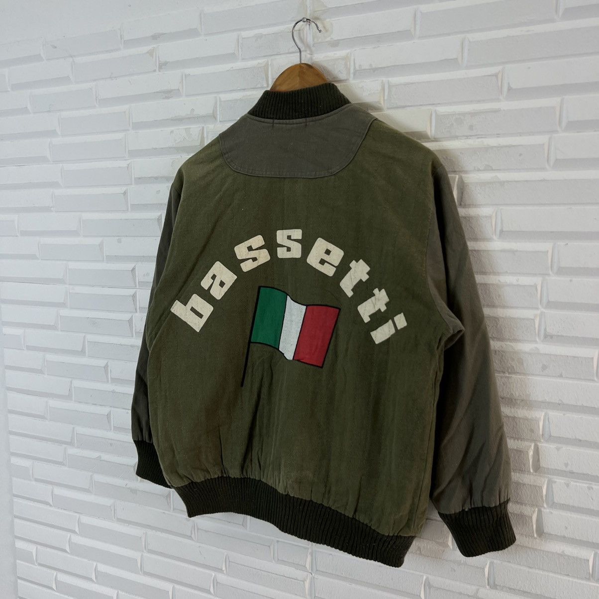 Japanese Brand VINTAGE VARSITY JACKET BASSETTI MILANO BIG LOGO Size US S / EU 44-46 / 1 - 2 Thumbnail