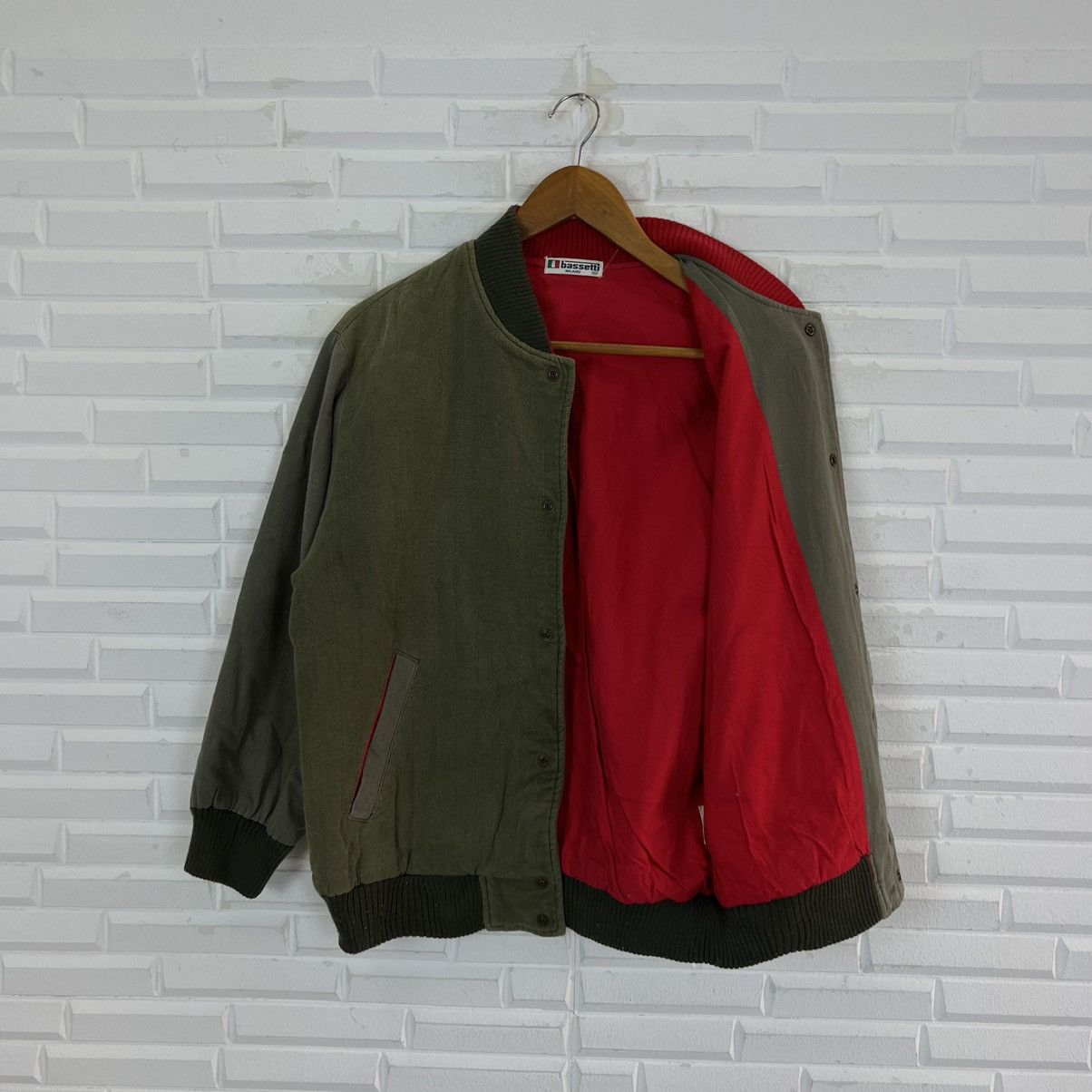 Japanese Brand VINTAGE VARSITY JACKET BASSETTI MILANO BIG LOGO Size US S / EU 44-46 / 1 - 8 Thumbnail