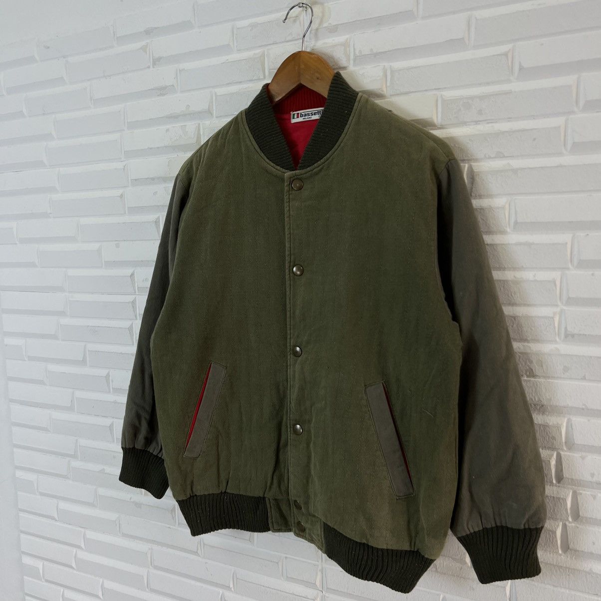 Japanese Brand VINTAGE VARSITY JACKET BASSETTI MILANO BIG LOGO Size US S / EU 44-46 / 1 - 6 Thumbnail