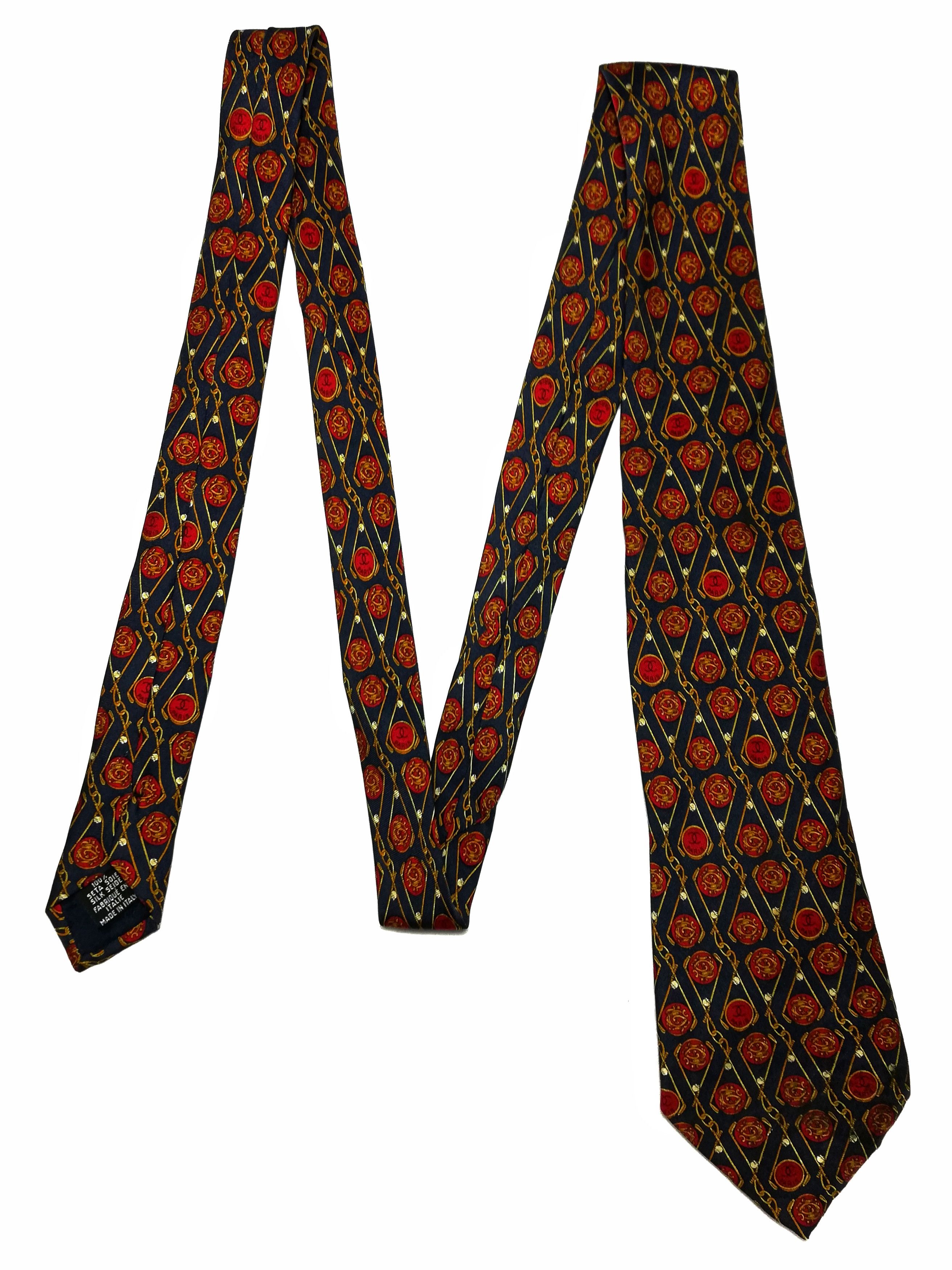 Chanel × Other 🔥Chanel 100% Seta Soie Silk Made In Italy Monogram Tie🔥 Size ONE SIZE - 2 Thumbnail