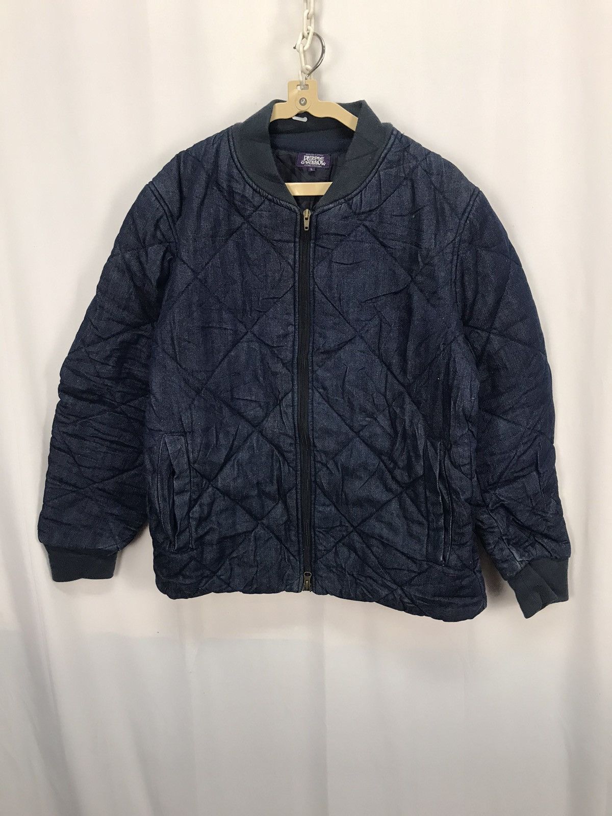Japanese Brand Purple & yellow quilted zipper jacket Size US M / EU 48-50 / 2 - 5 Thumbnail