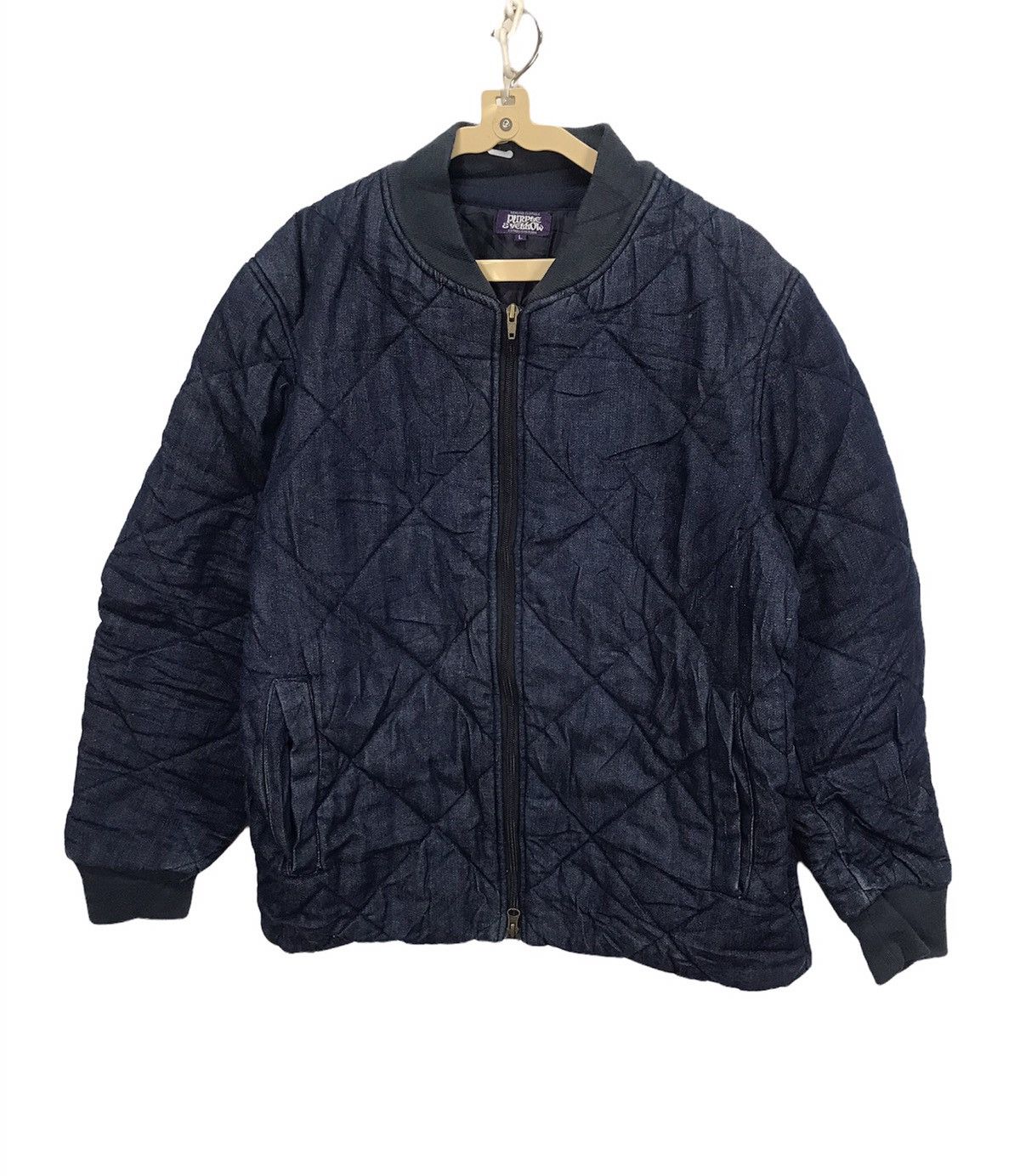 Purple & yellow quilted zipper jacket