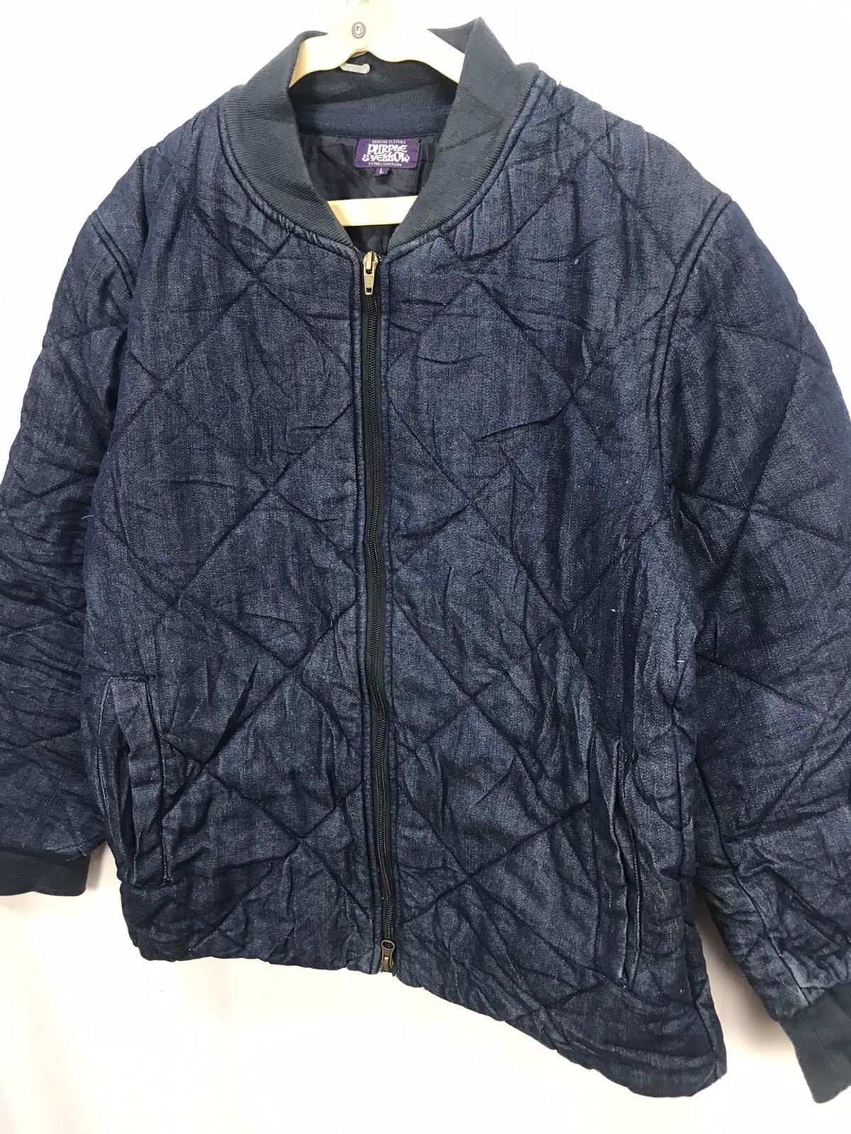 Japanese Brand Purple & yellow quilted zipper jacket Size US M / EU 48-50 / 2 - 4 Thumbnail