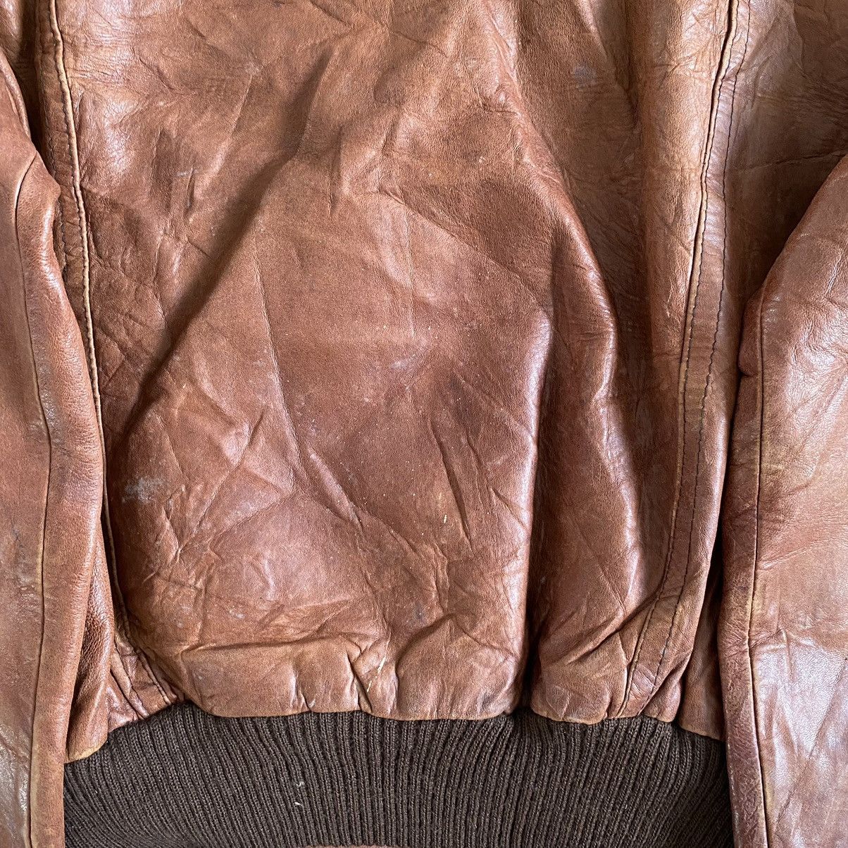 Leather Vintage 80's Edward V Patina Leather Bomber Jacket Size US S / EU 44-46 / 1 - 14 Thumbnail