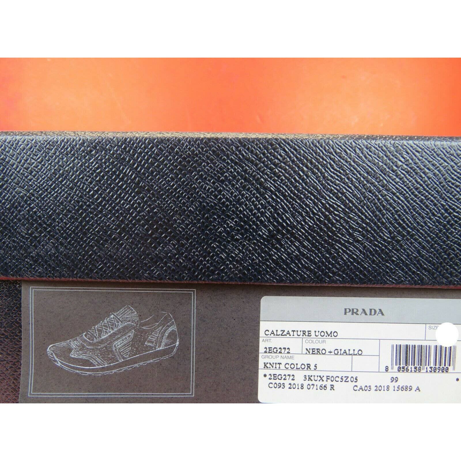 Prada 2EG272 YELLOW BLACK FABRIC TRAINERS KNIT LOGO SNEAKERS 10.5 Size US 11.5 / EU 44-45 - 12 Thumbnail