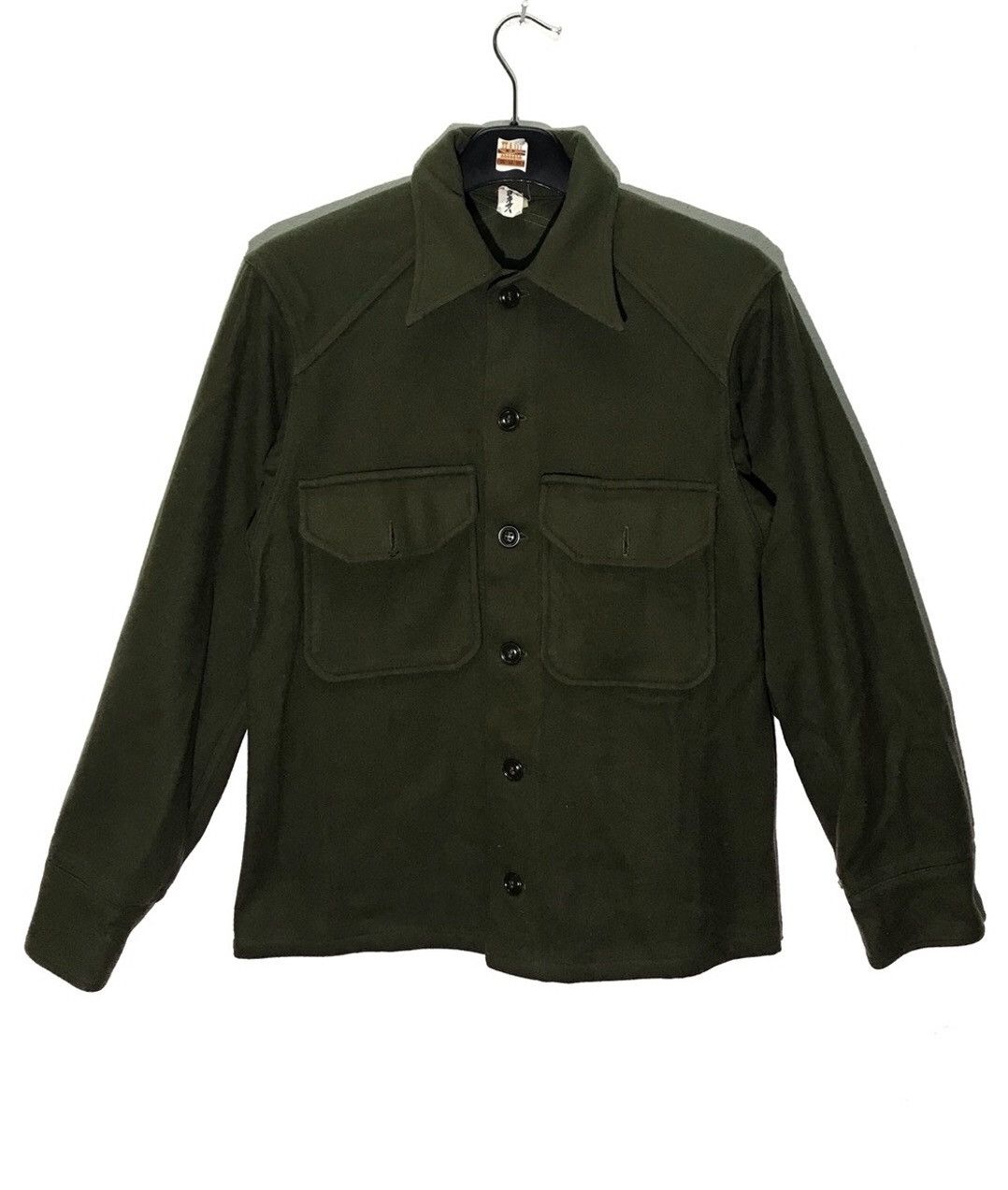 Vintage Vintage 50’s N.Y.Q.M.P.A Wool Army Shirt Size US S / EU 44-46 / 1 - 1 Thumbnail
