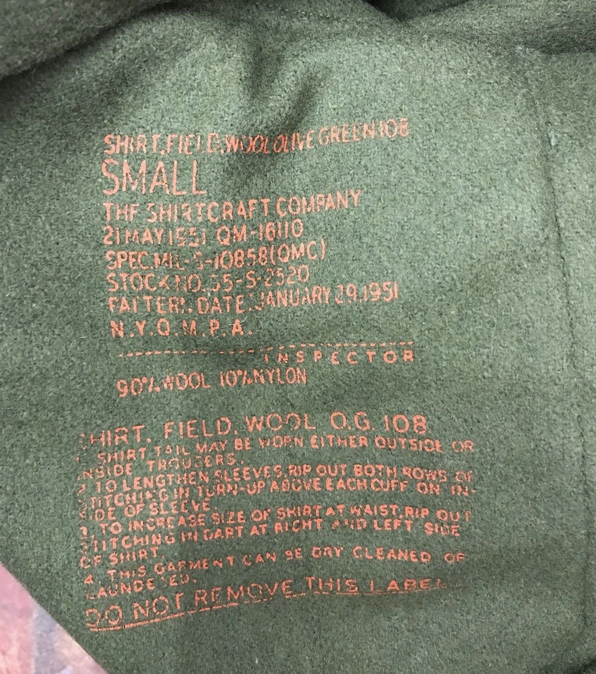 Vintage Vintage 50’s N.Y.Q.M.P.A Wool Army Shirt Size US S / EU 44-46 / 1 - 4 Thumbnail