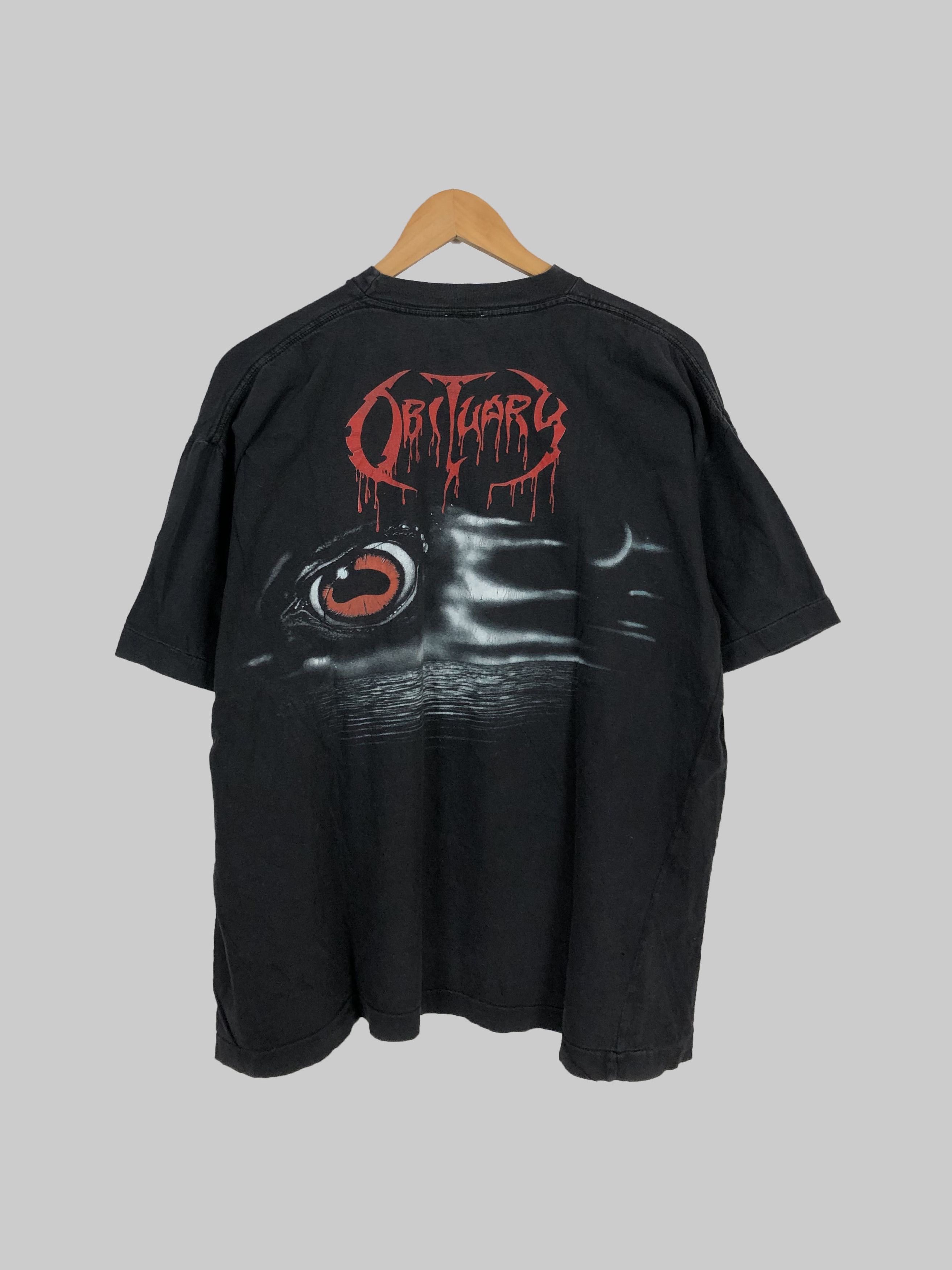 Band Tees Vintage 1990 Obituary Cause of Death Blue Grape t-shrit Size US XL / EU 56 / 4 - 2 Thumbnail