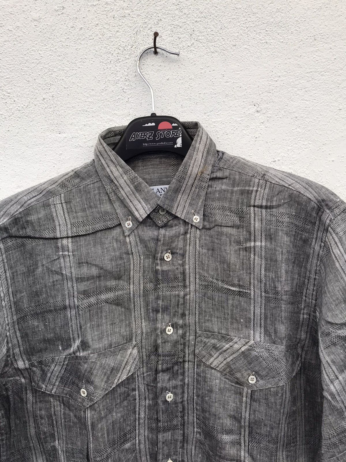 Lanvin Made In Italy Lanvin Western Wear Linen Shirt Size US M / EU 48-50 / 2 - 2 Thumbnail