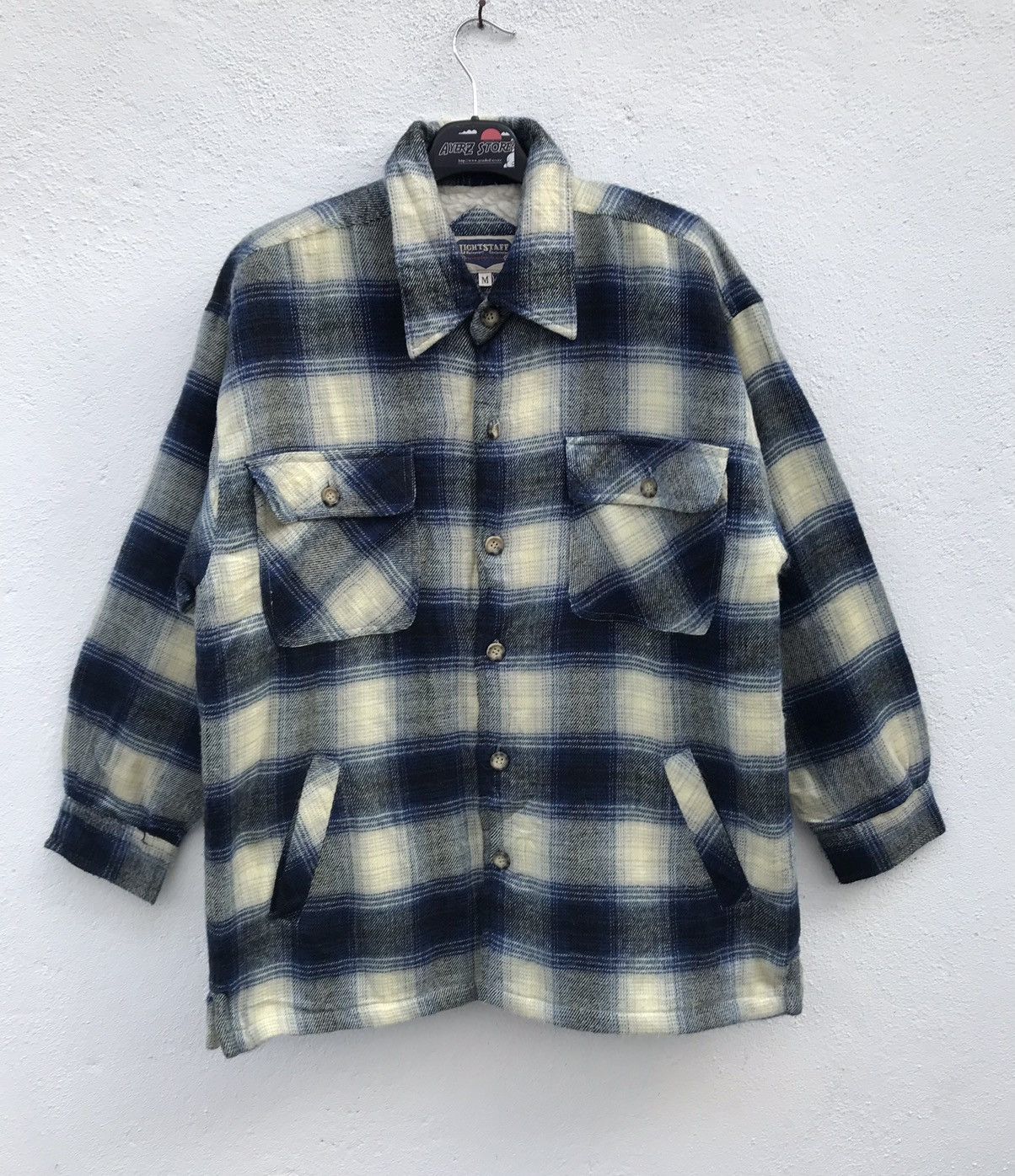 Japanese Brand Vintage Light Staff Sherpa Lining Shirt Jackets Size US M / EU 48-50 / 2 - 1 Thumbnail
