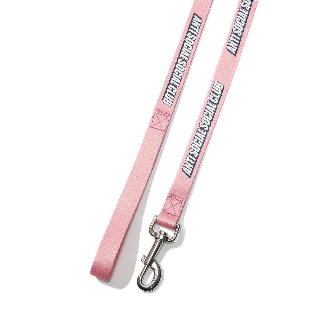 Pre-owned Anti Social Social Club Ds Ss20 Assc Blocked Logo Detached Dog Leash Chain In Hand In Pink