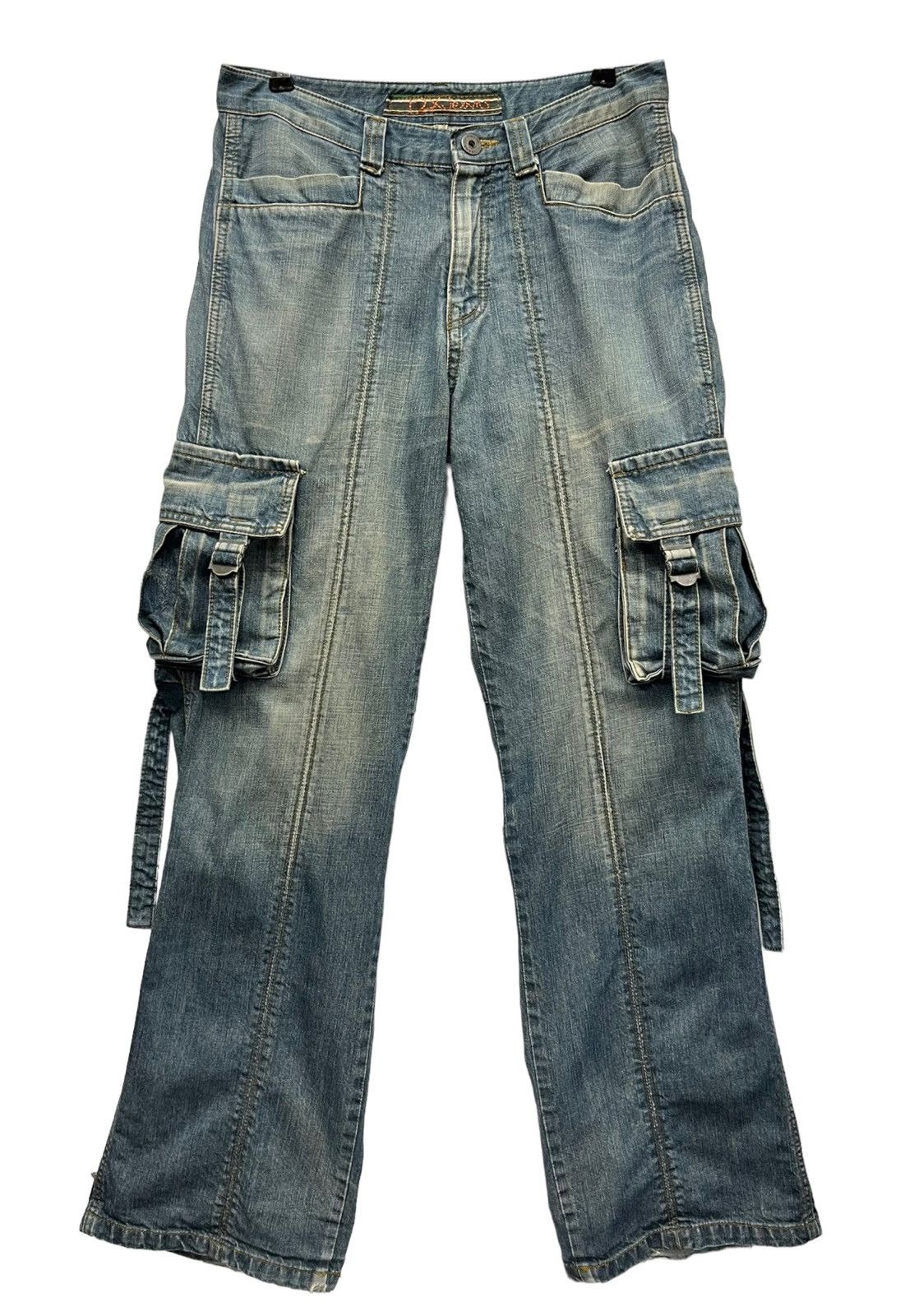 Japanese Brand × Vintage Exclusive Top Weight Cotton Denim Bondage Cargo Thrashed Leg Size US 32 / EU 48 - 5 Thumbnail