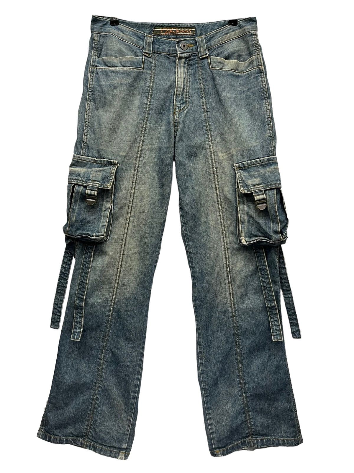 Japanese Brand × Vintage Exclusive Top Weight Cotton Denim Bondage Cargo Thrashed Leg Size US 32 / EU 48 - 3 Thumbnail