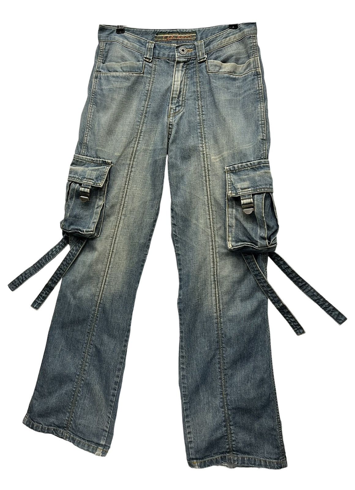 Japanese Brand × Vintage Exclusive Top Weight Cotton Denim Bondage Cargo Thrashed Leg Size US 32 / EU 48 - 1 Thumbnail