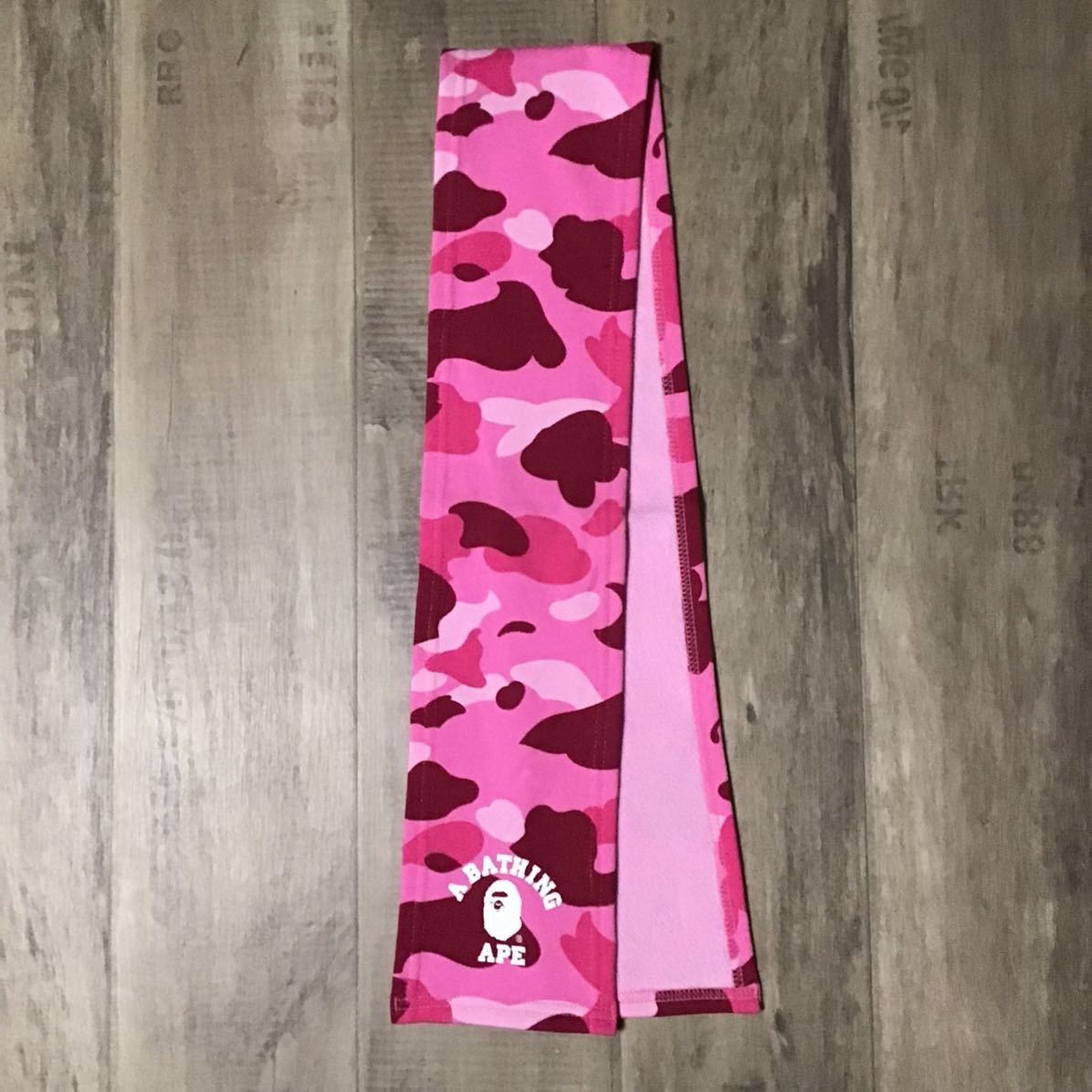Bape × Nigo BAPE College Logo Sweat Mini Scarf Muffler pink camo ape Size ONE SIZE - 1 Thumbnail
