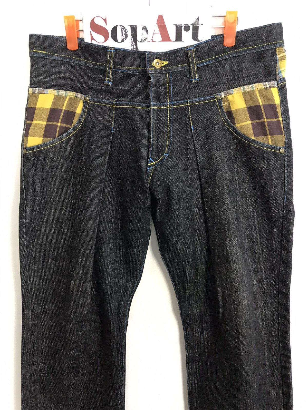 Japanese Brand Vintage Concave Attempt Design Plaid Pocket Style Size US 35 - 3 Thumbnail
