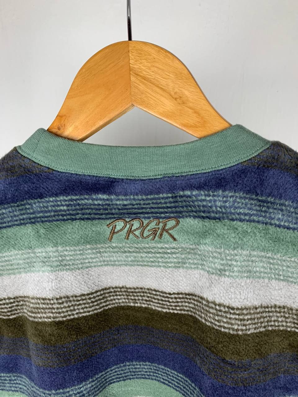 Japanese Brand PRGR Fleece Striped Sweater Size US M / EU 48-50 / 2 - 5 Thumbnail