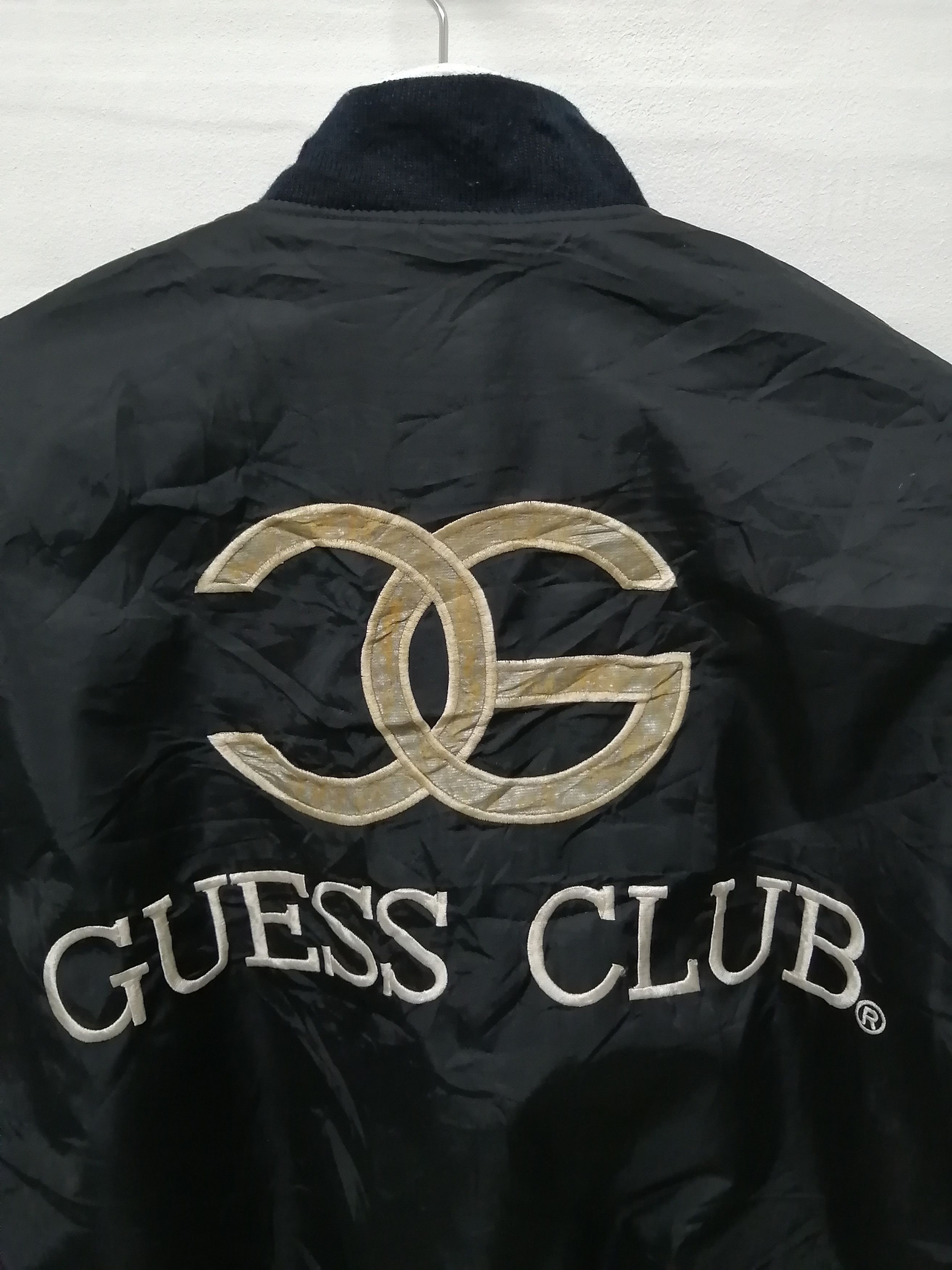 Vintage Vintage Guess Club Big Logo Spellout Bomber Jacket Size US XL / EU 56 / 4 - 4 Thumbnail